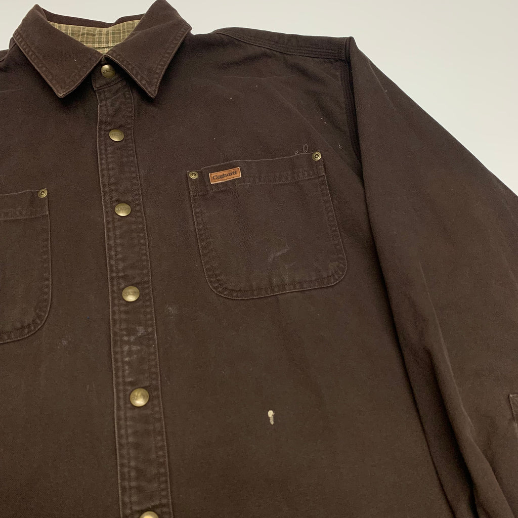 Brown Carhartt Plaid Lined Shacket L