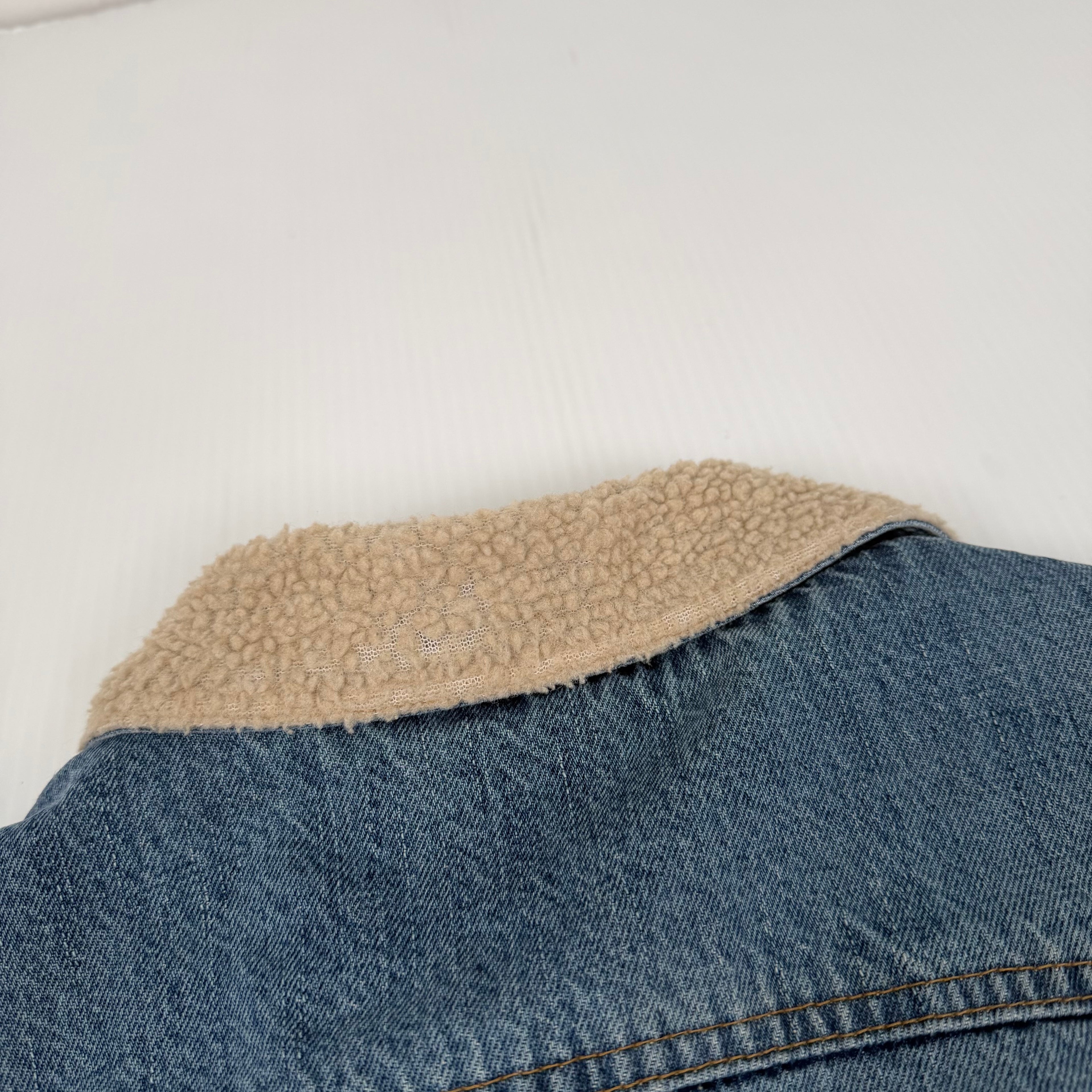 Y2K Oakley Sherpa Lined Denim Jacket L