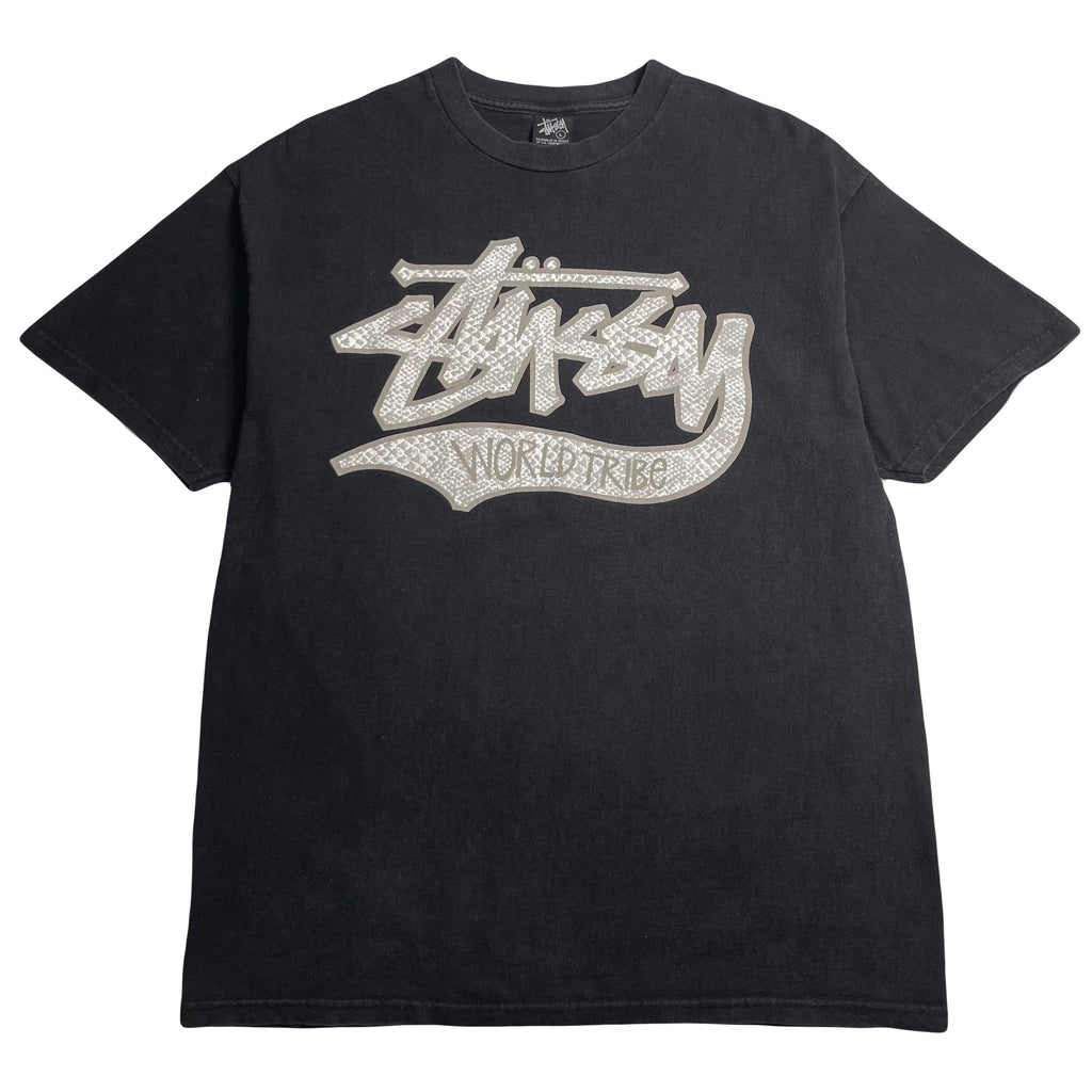 Stussy World Tribe Alligator Skin Graphic Tee L
