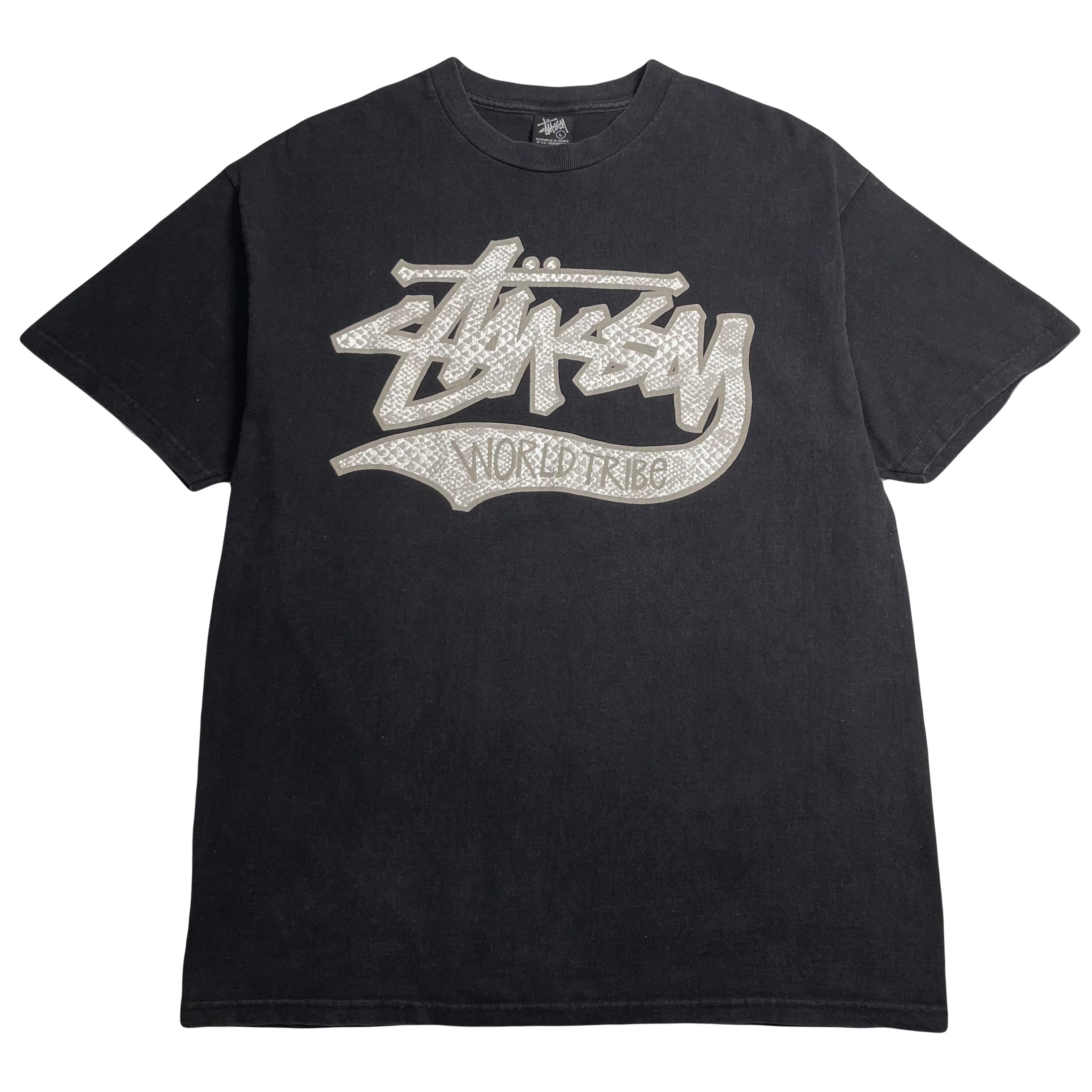 Stussy World Tribe Alligator Skin Graphic Tee L