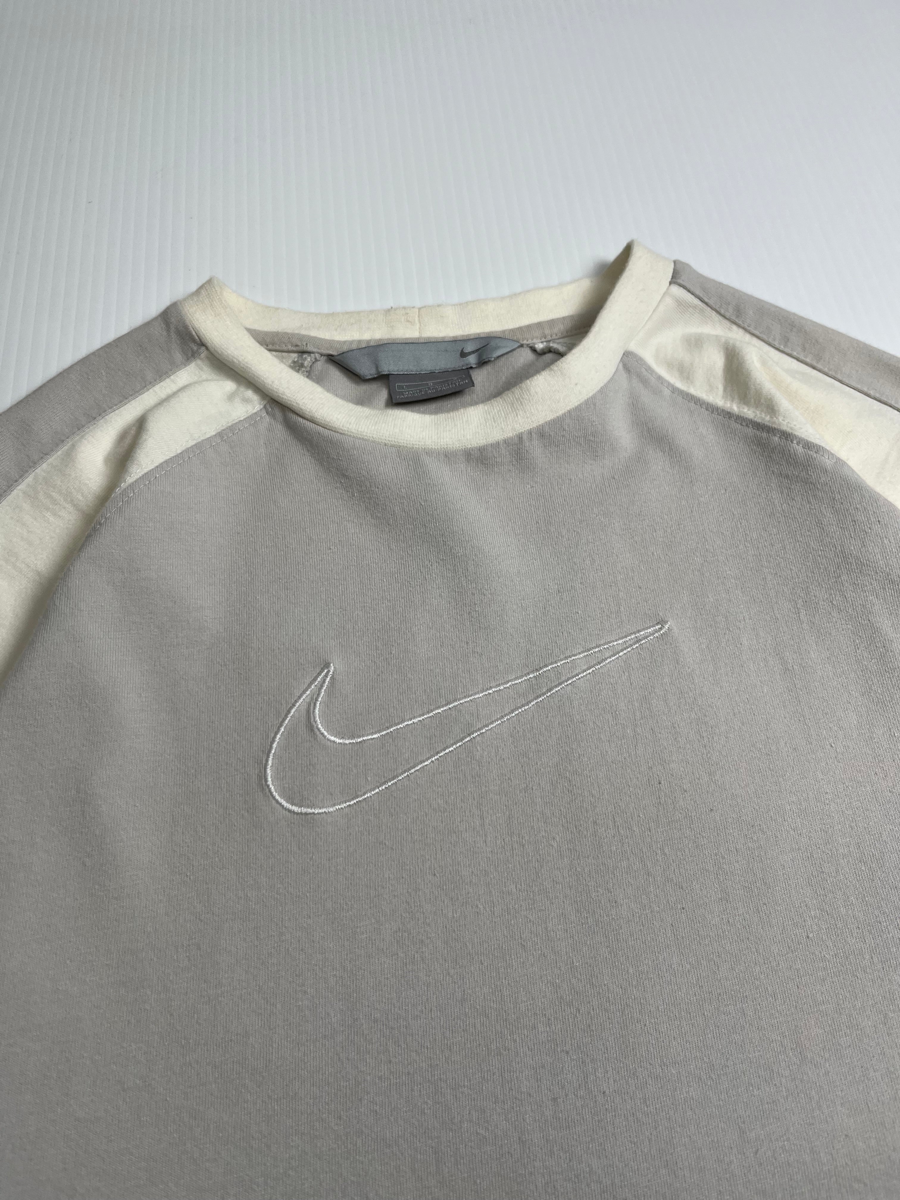 Y2K Nike Two Tone Big Swoosh Tee L