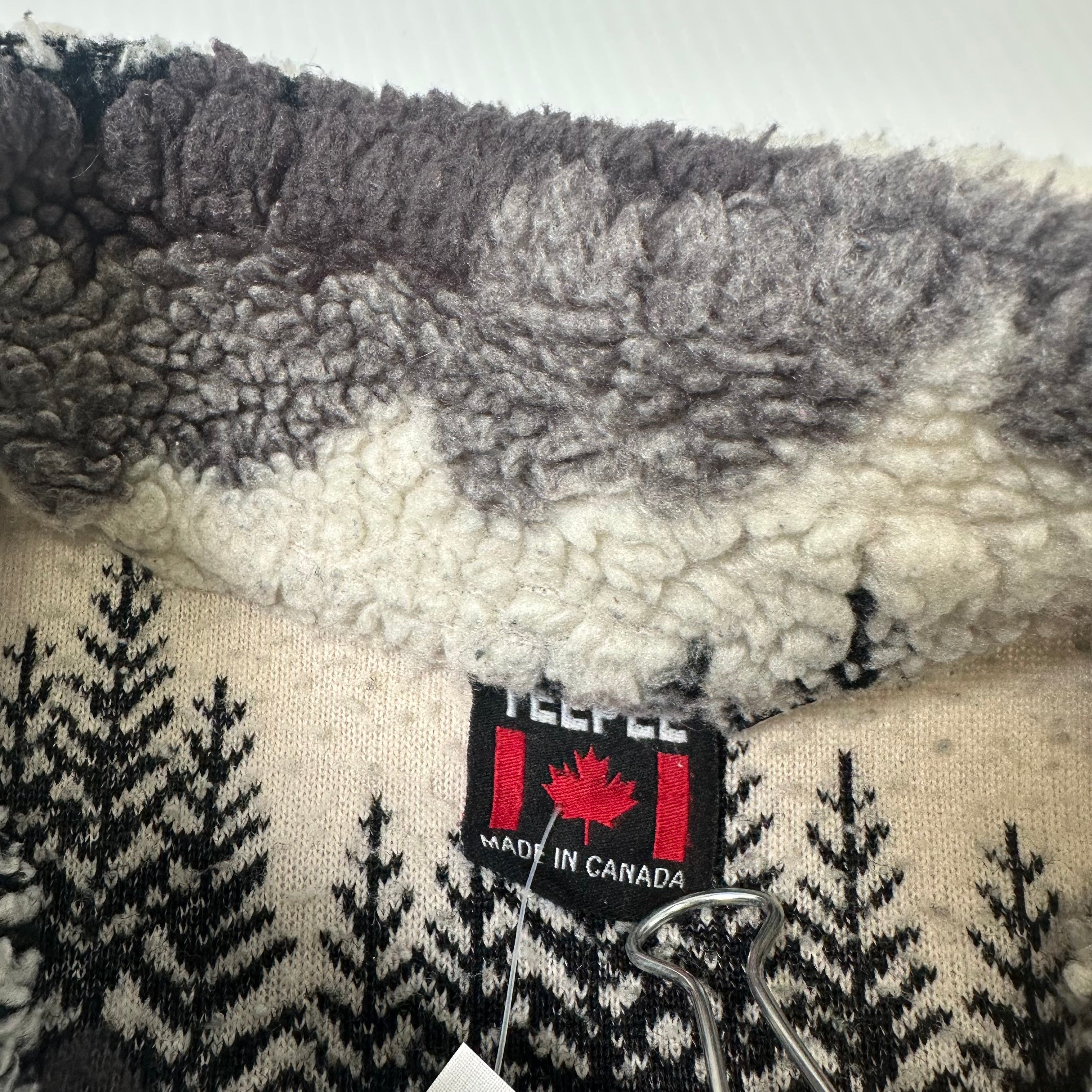 Vintage TeePee Banff Canada Winter Tree Fleece Vest XL