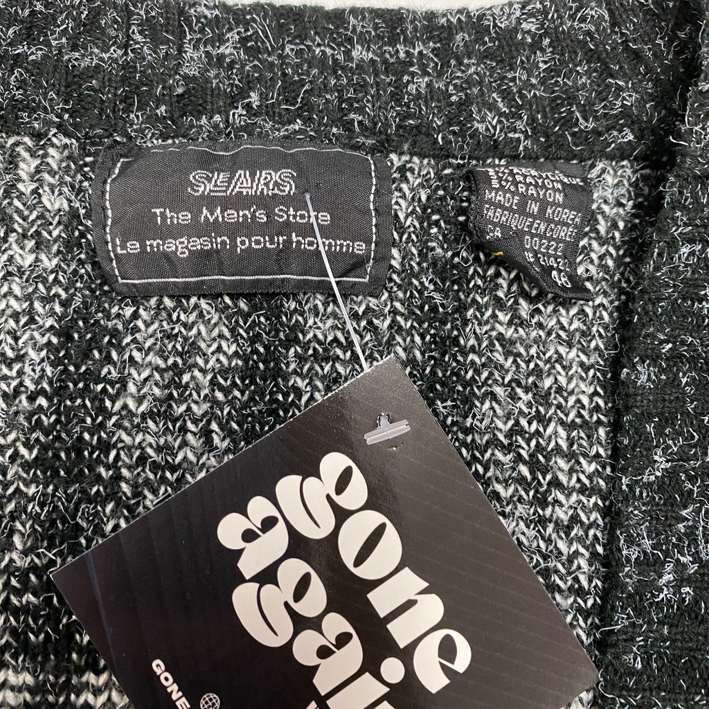 Vintage Sears Black/White Cardigan XL