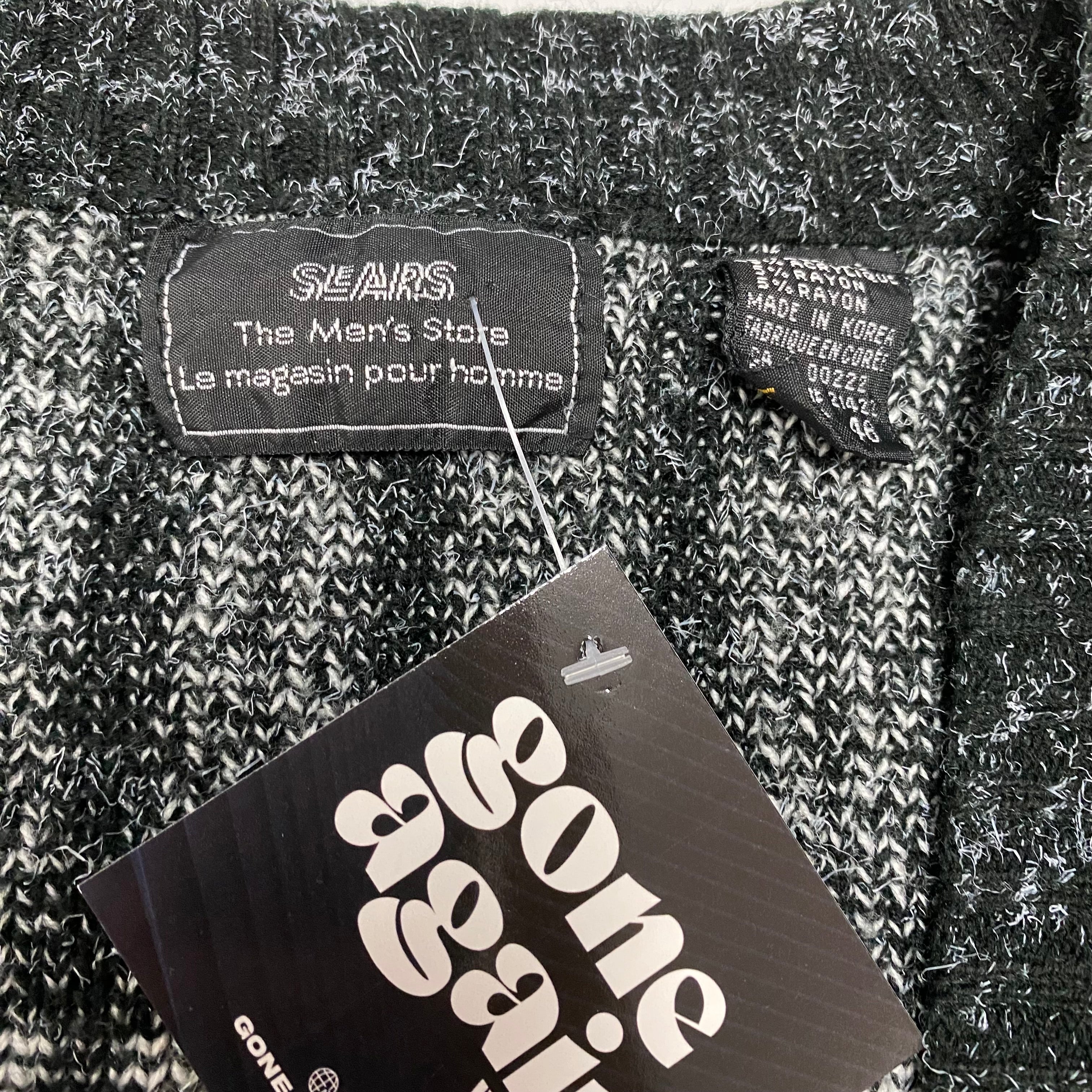 Vintage Sears Black/White Cardigan XL