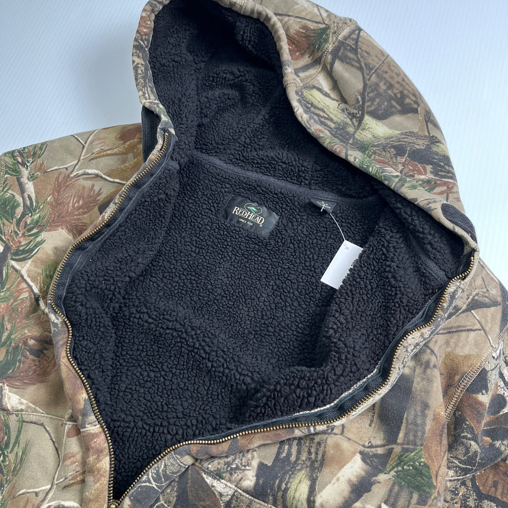 Redhead Sherpa Lined Real Tree Zip Hoodie M