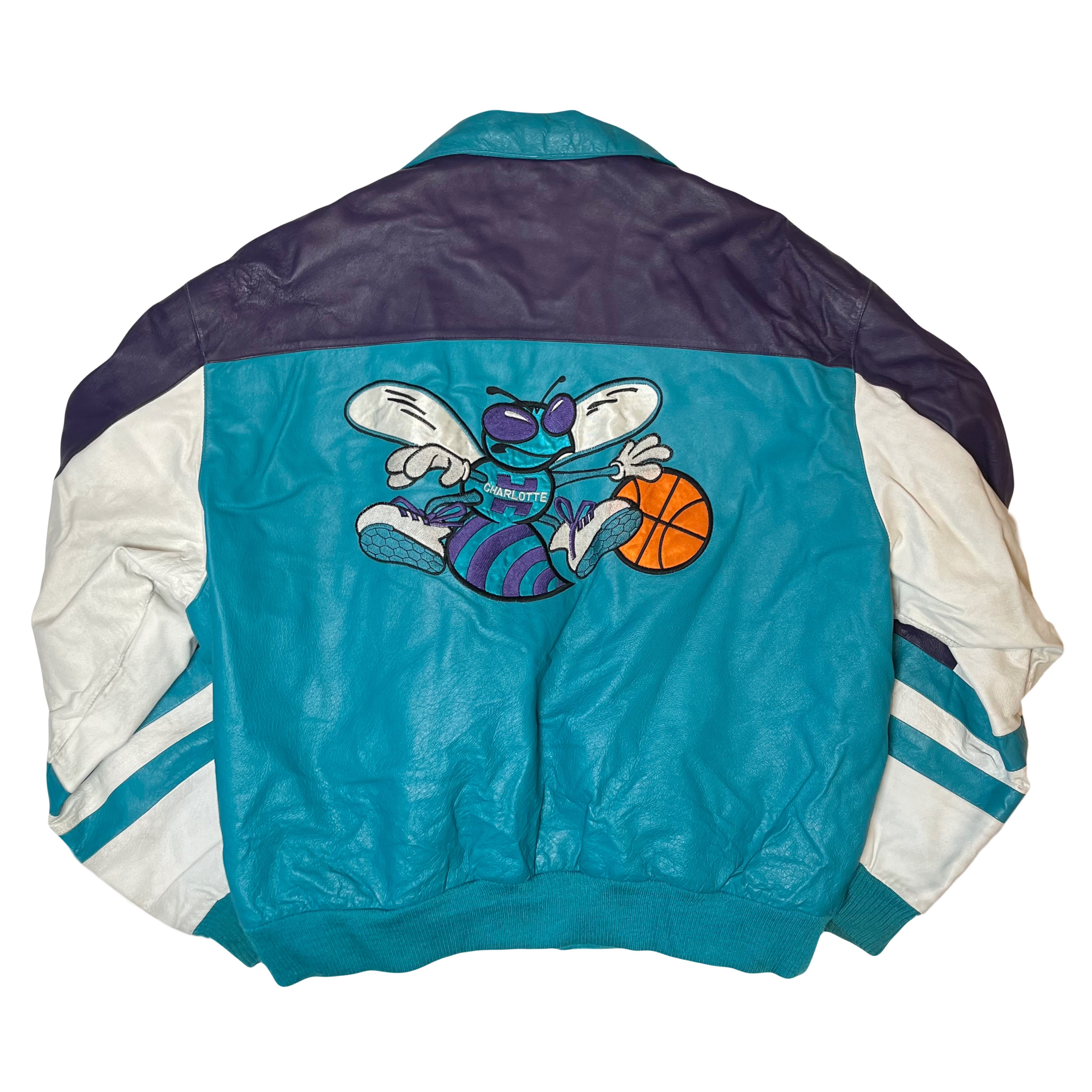 Vintage Fans Choice Charlotte Hornets Leather Jacket XL