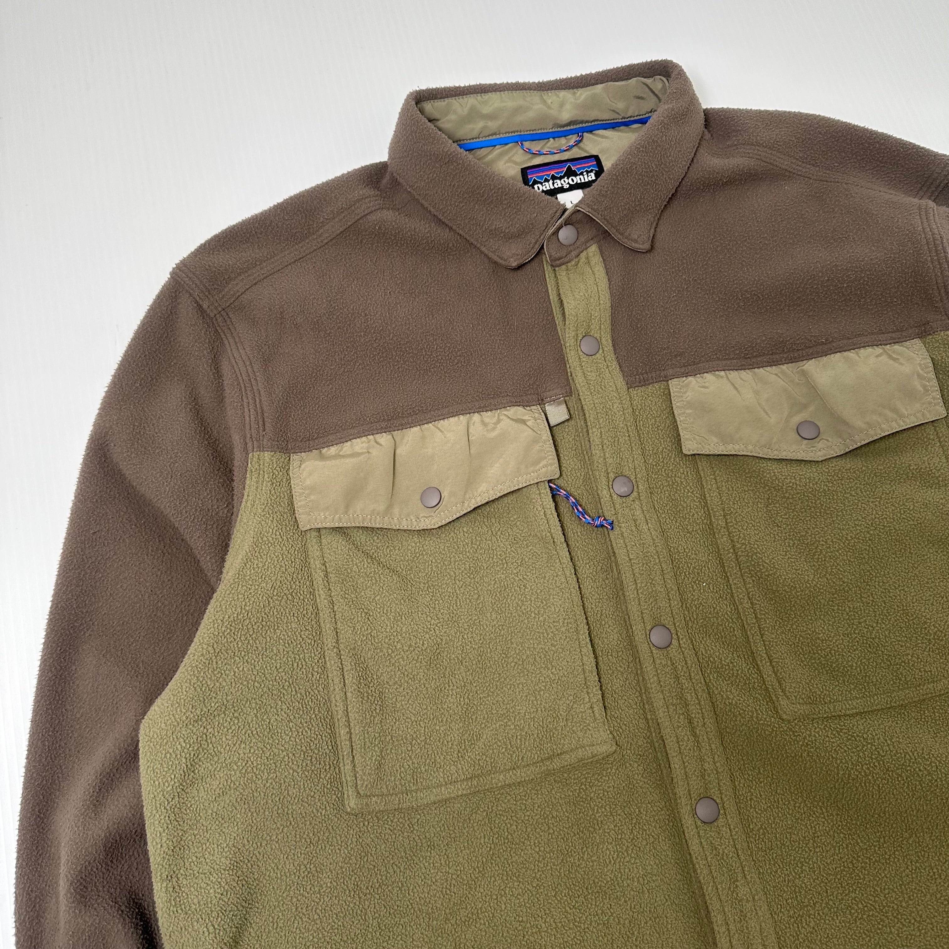 Patagonia Two Tone Button Fleece Overshirt L