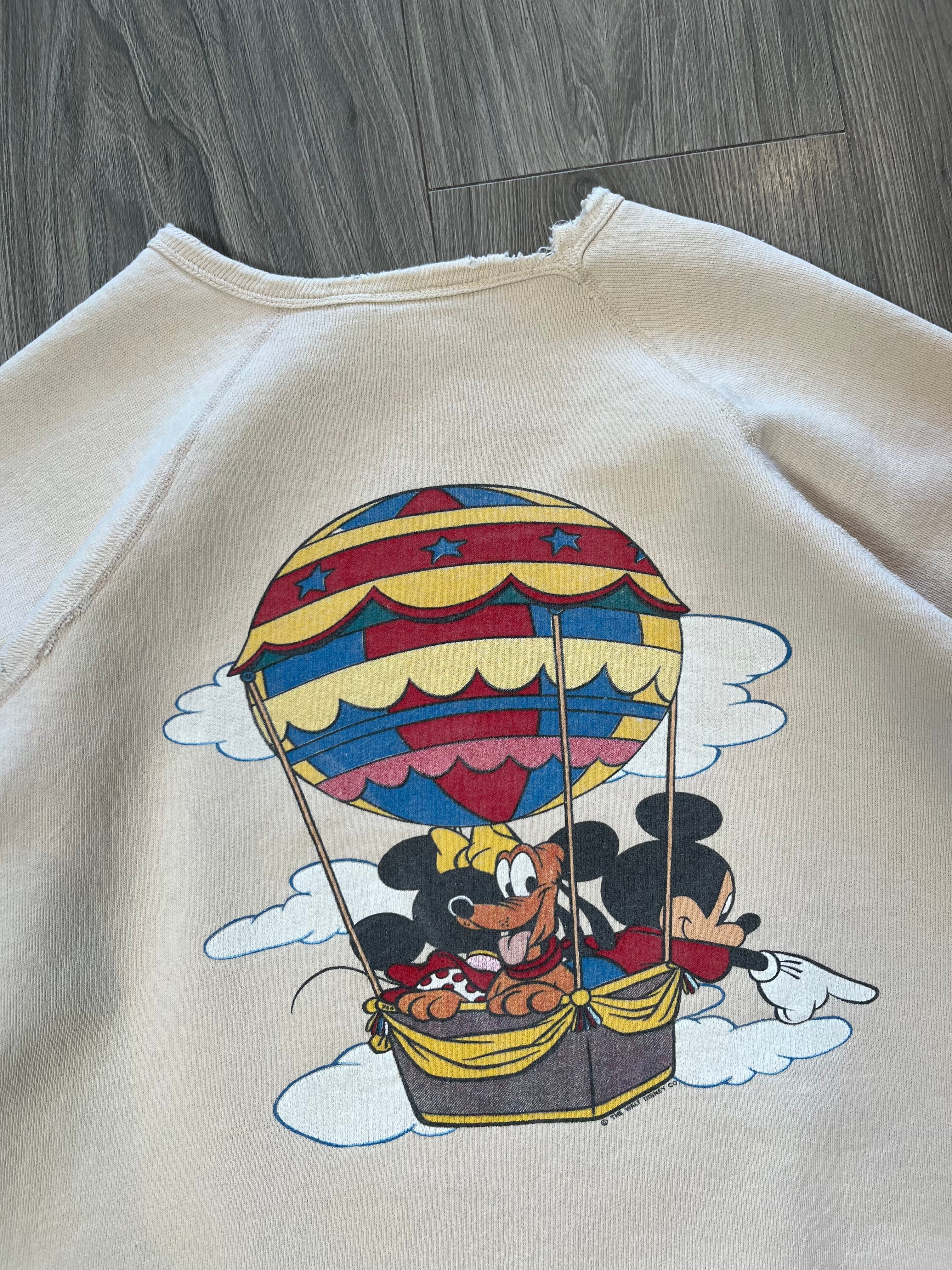 80s Walt Disney Mickey & Minnie Hot Air Balloon Crewneck S