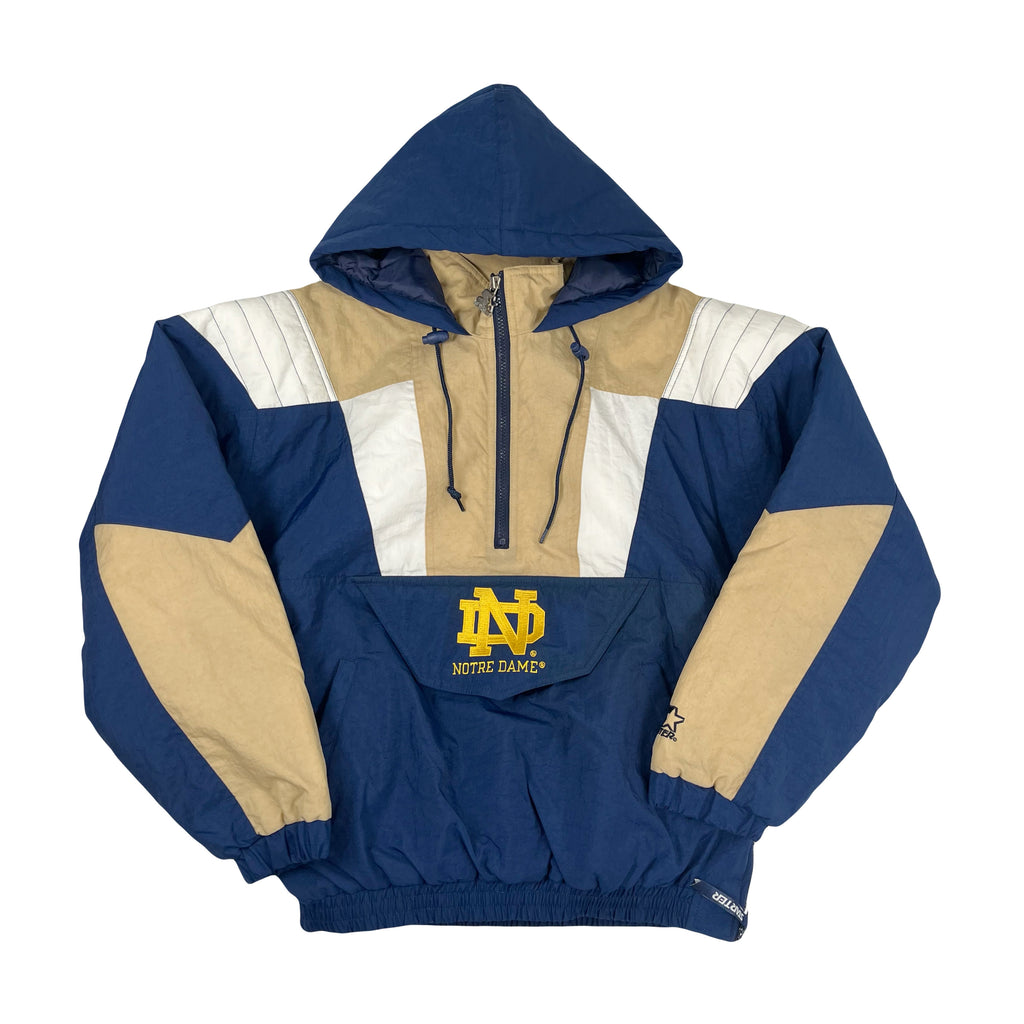 Starter Notre Dame 1/4 Zip Puffer Jacket S
