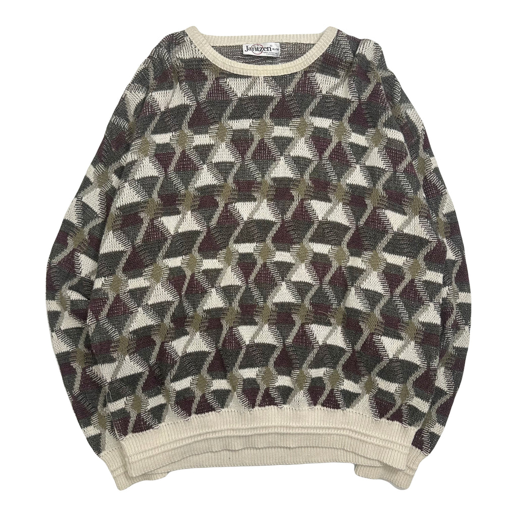 Vintage Jantzen 3D Pattern Knit Sweater XL