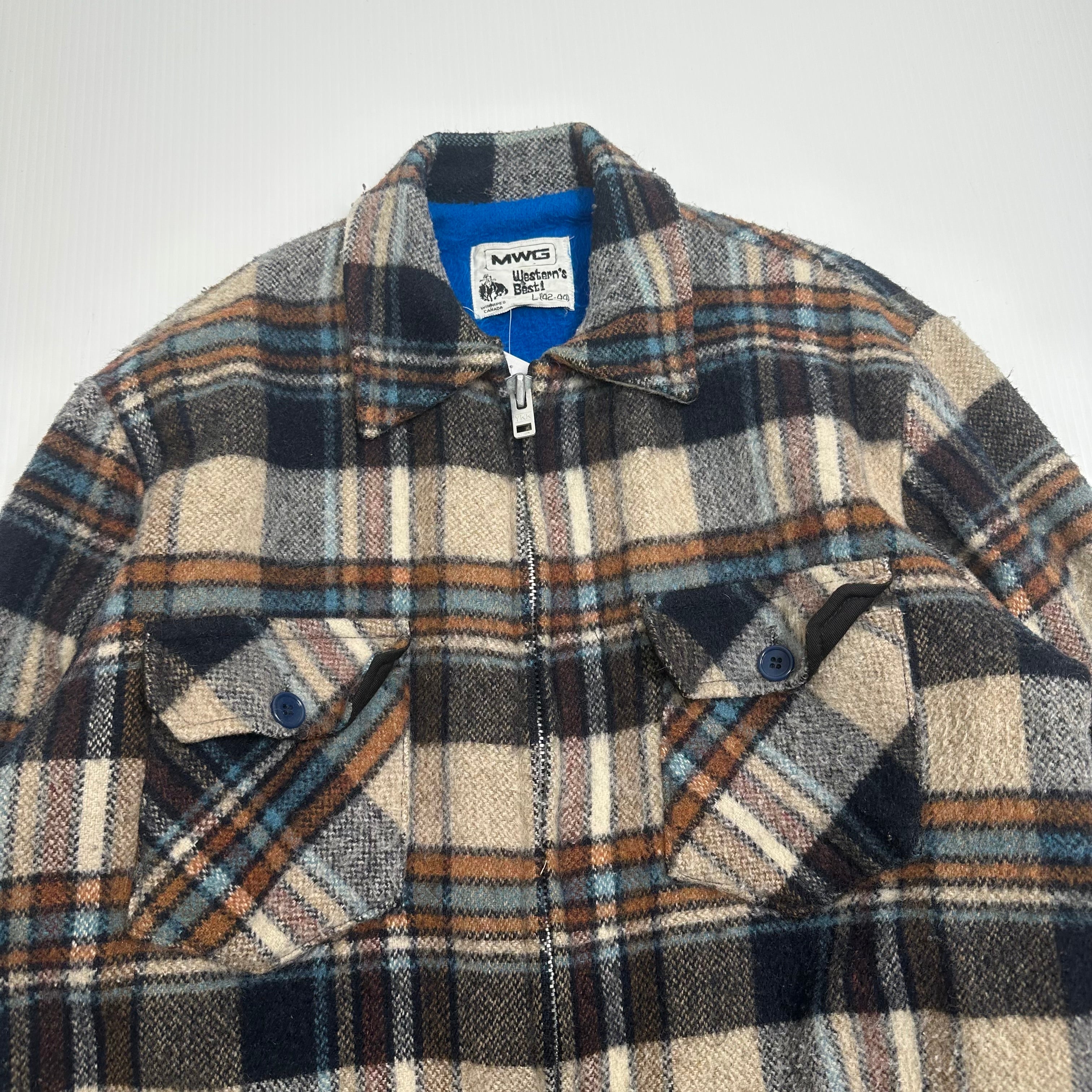 Vintage MWG Blanket Lined Plaid Jacket L