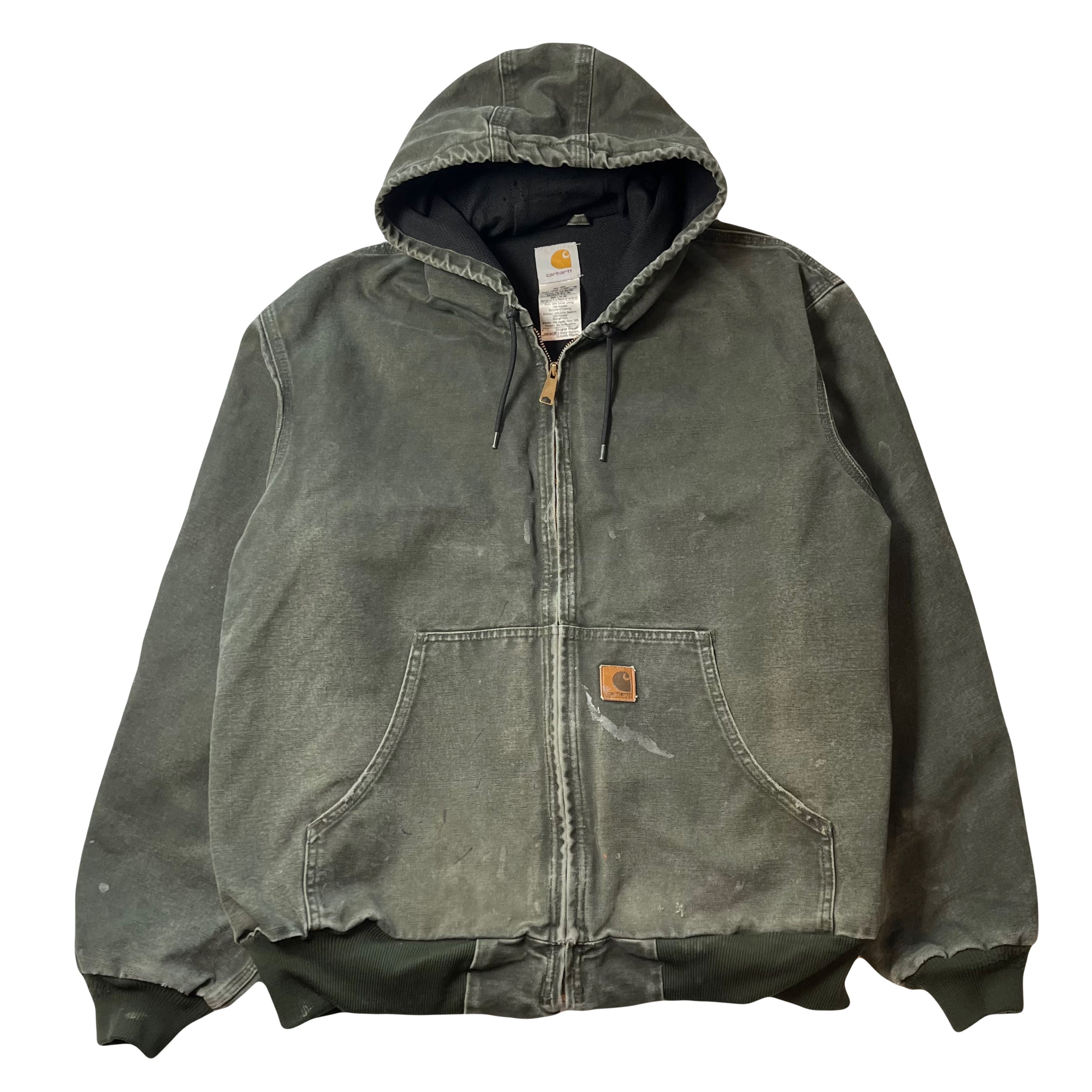 Vintage Carhartt Faded Hooded Zip Jacket XL
