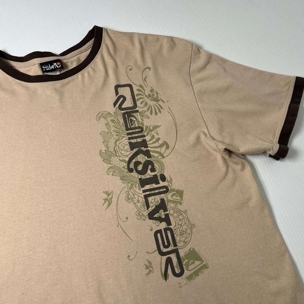 Y2K Quiksilver Surf Cropped Graphic Tee M