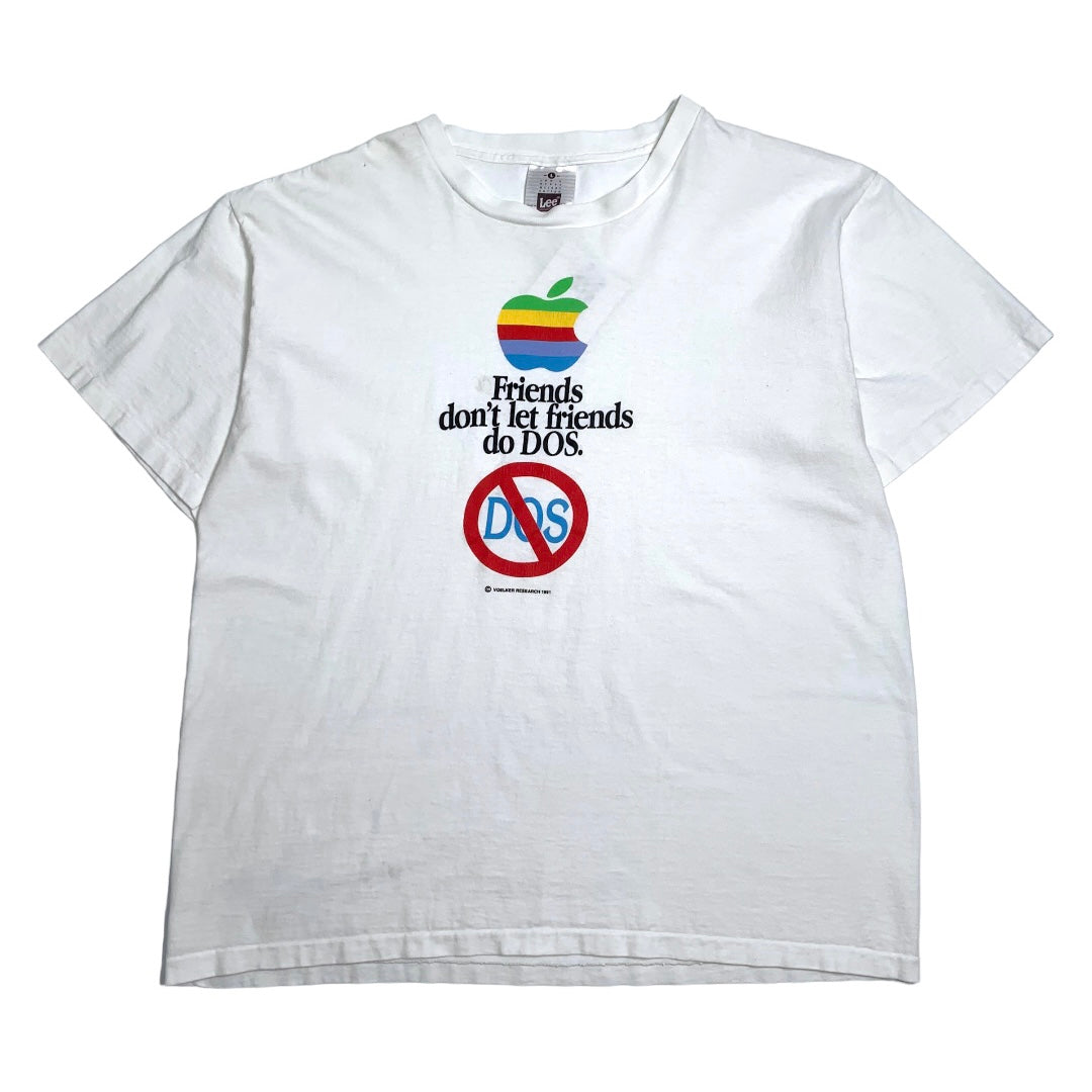 1991 Apple Parody Don't Let Friends Do DOS Tee L