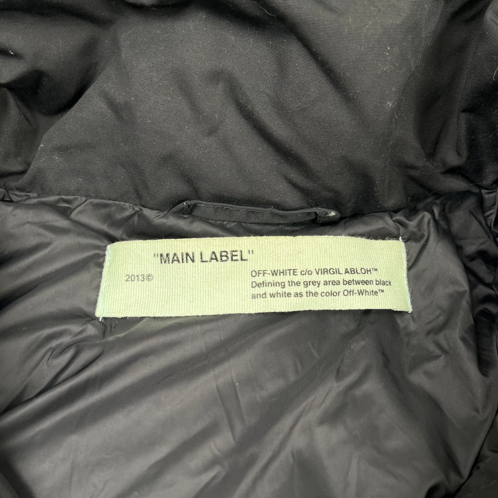 Off-White Brushed Diagonal Quilted Down Jacket M