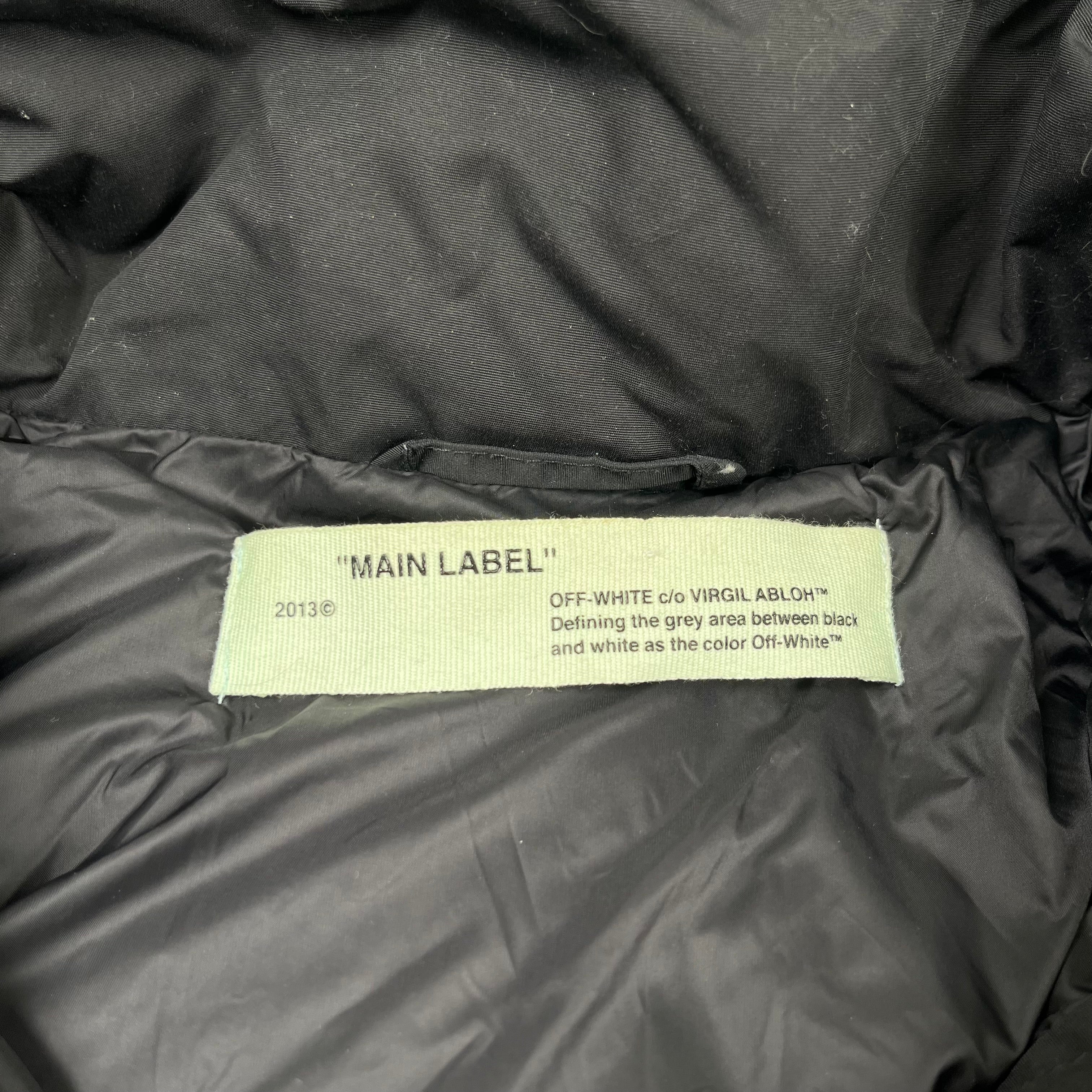 Off-White Brushed Diagonal Quilted Down Jacket M