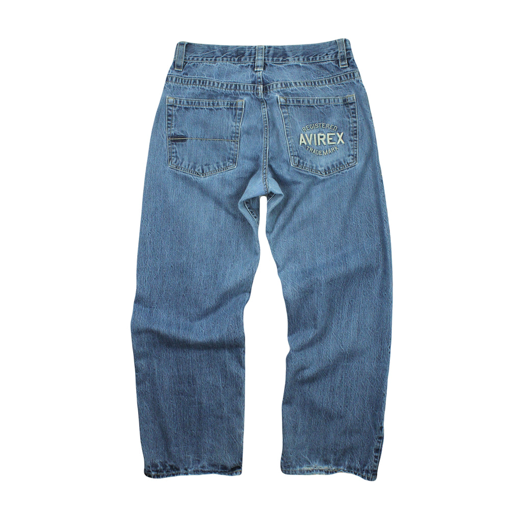 Y2K Avirex Baggy Medium Wash Denim 34