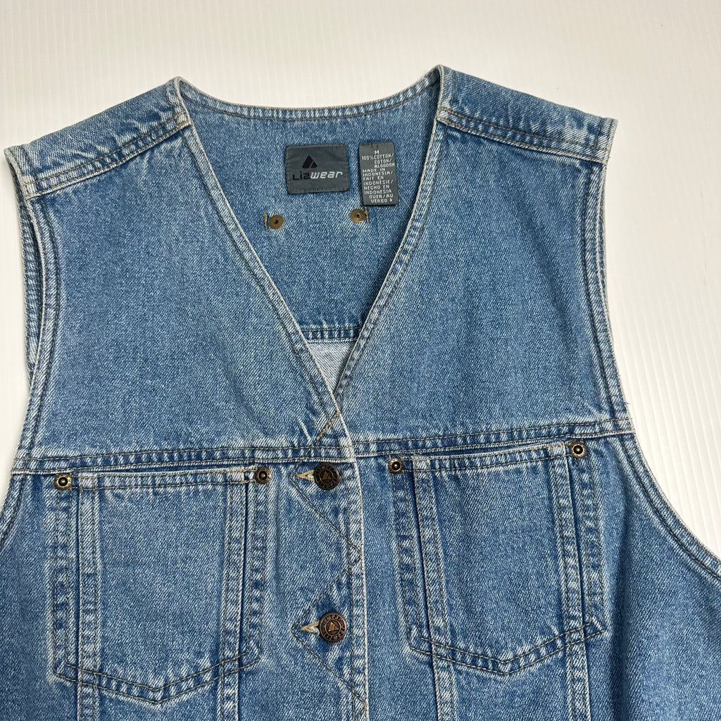 Vintage Liz Wear Denim Vest Women's M