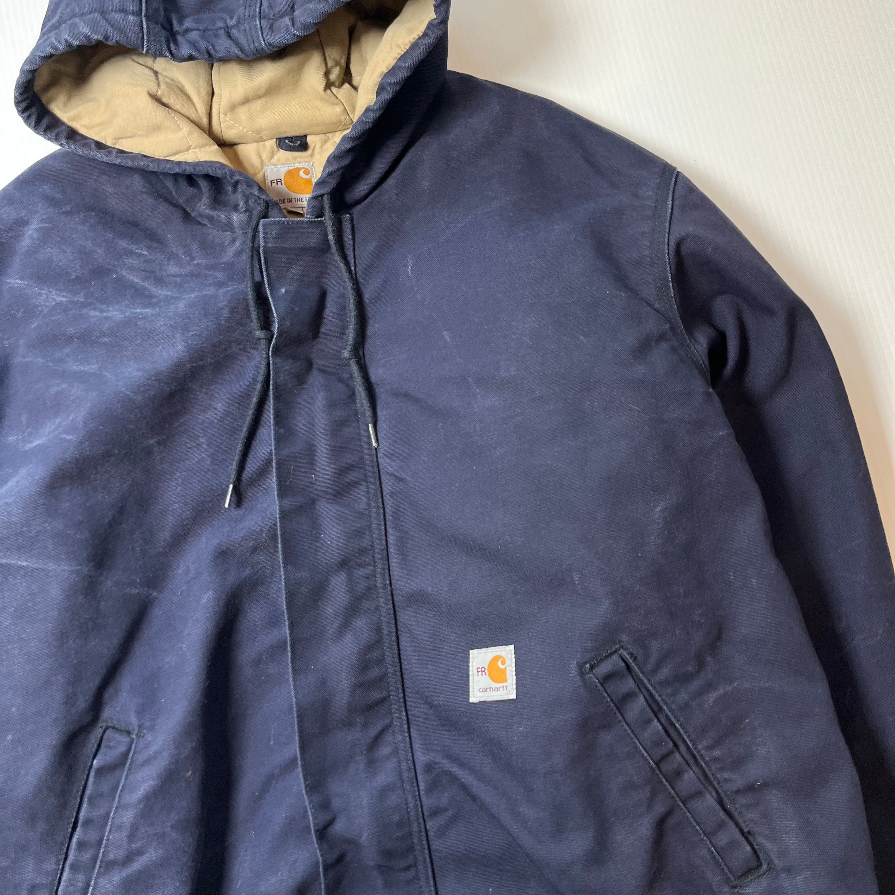 Vintage Carhartt FR Quilted Hooded Zip Jacket XXL
