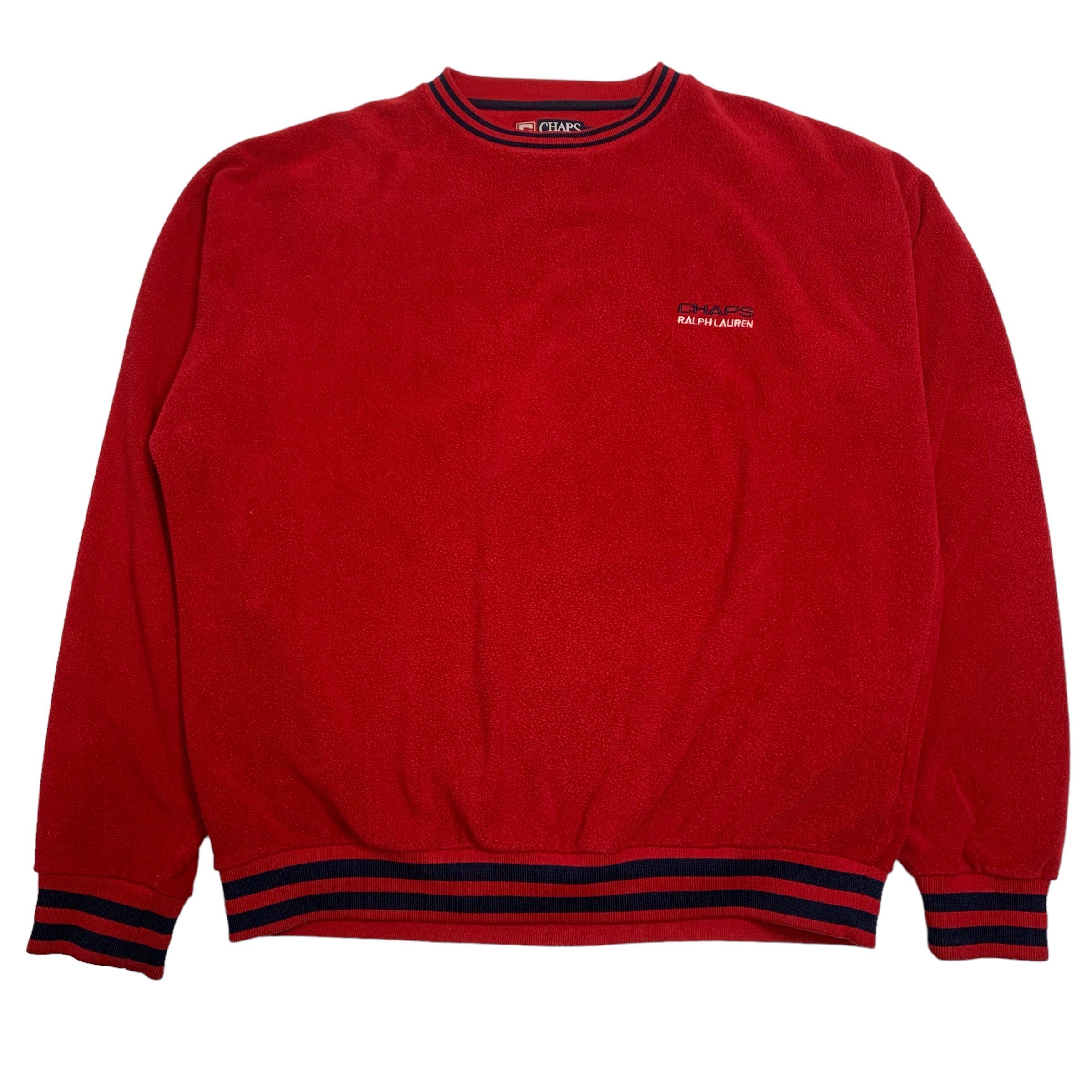 Y2K Chaps RL Red Fleece Crewneck L