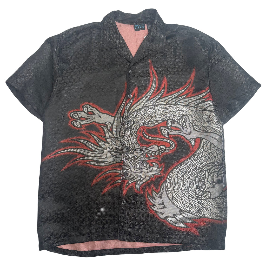 2001 MT:2 Dragon Short Sleeve Button Up Shirt XL
