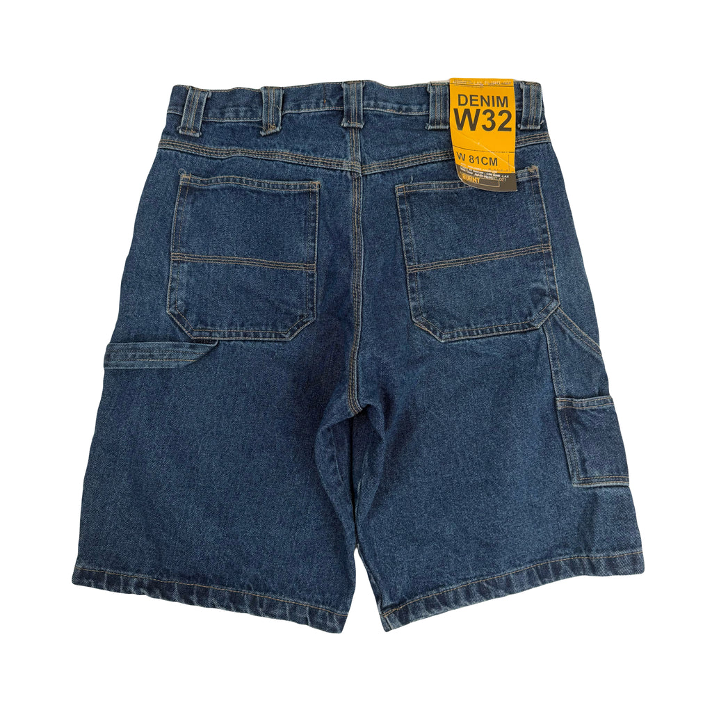 Burnt Baggy Dark Wash Denim Shorts 32