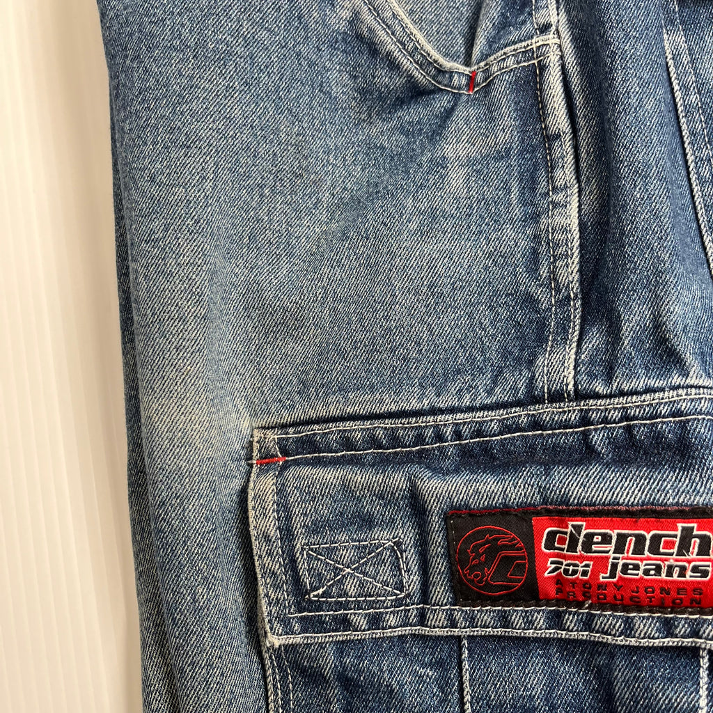 Clench Jeans Baggy Cargo Denim Shorts 32