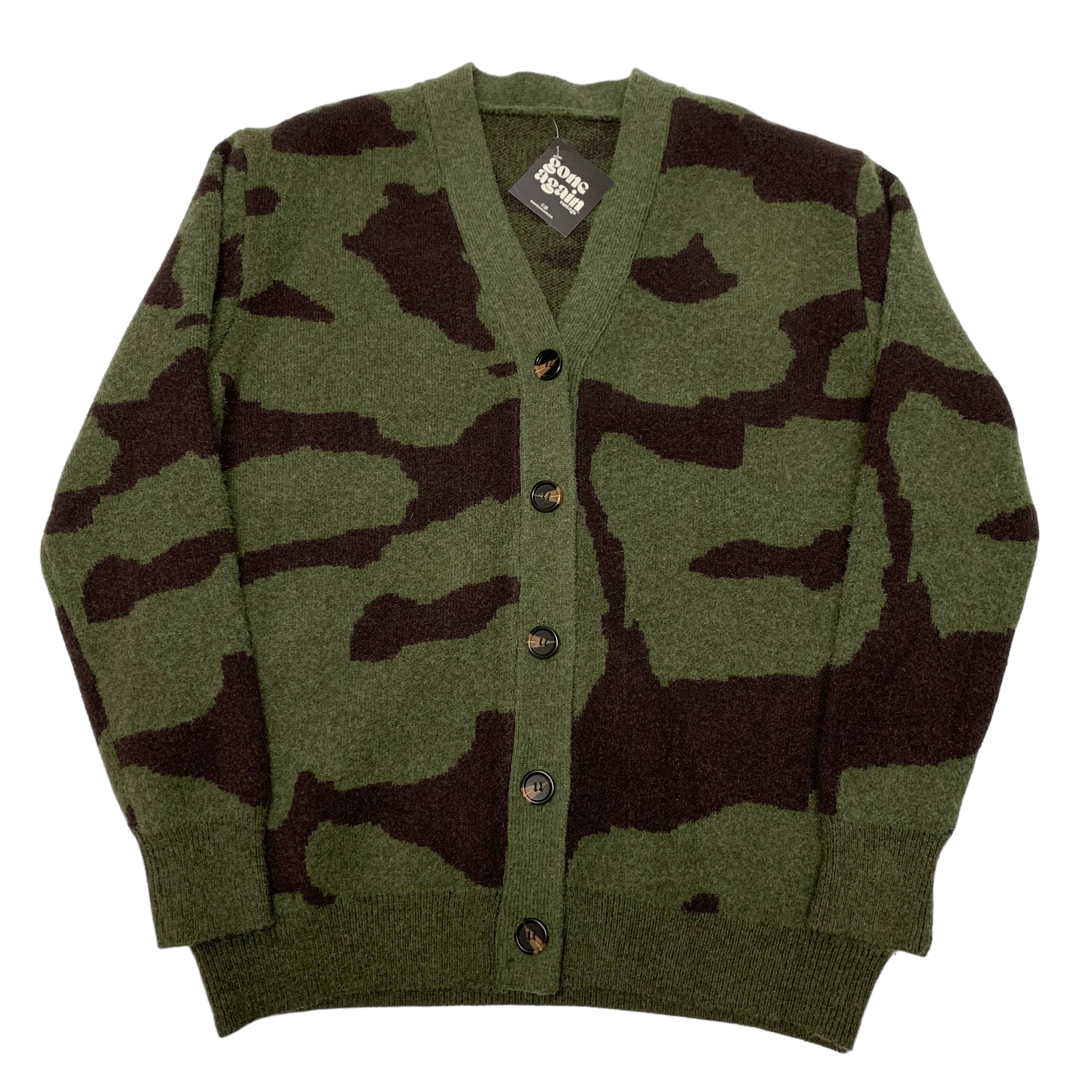 Vintage Green Patterned Cardigan L