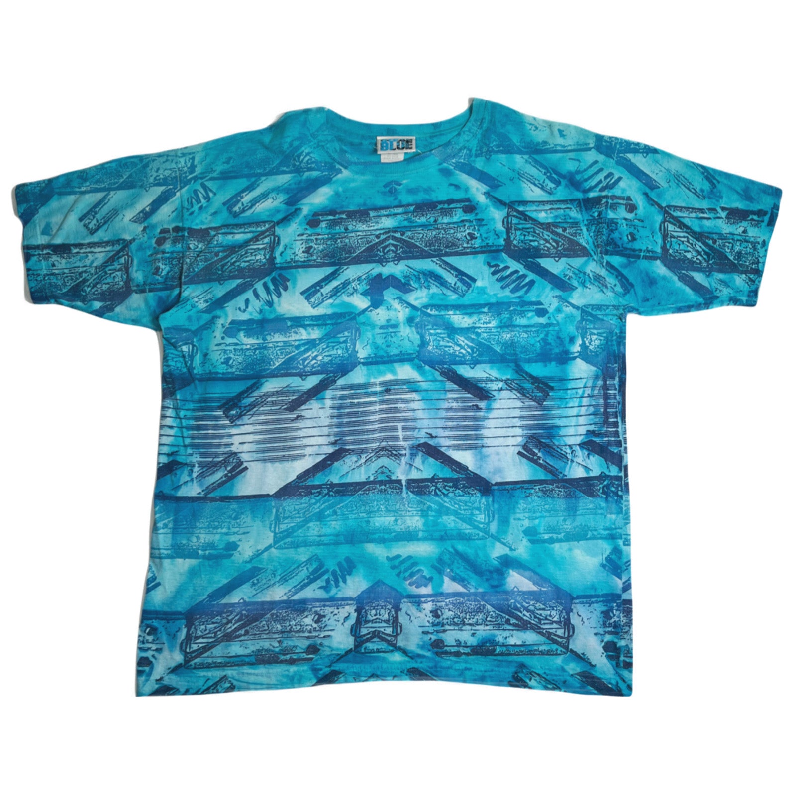 Vintage Ocean Blue AOP Tee L