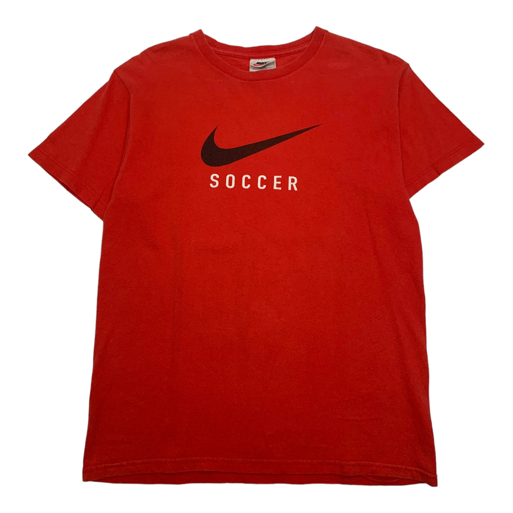 90s Red Nike Soccer Tee XL