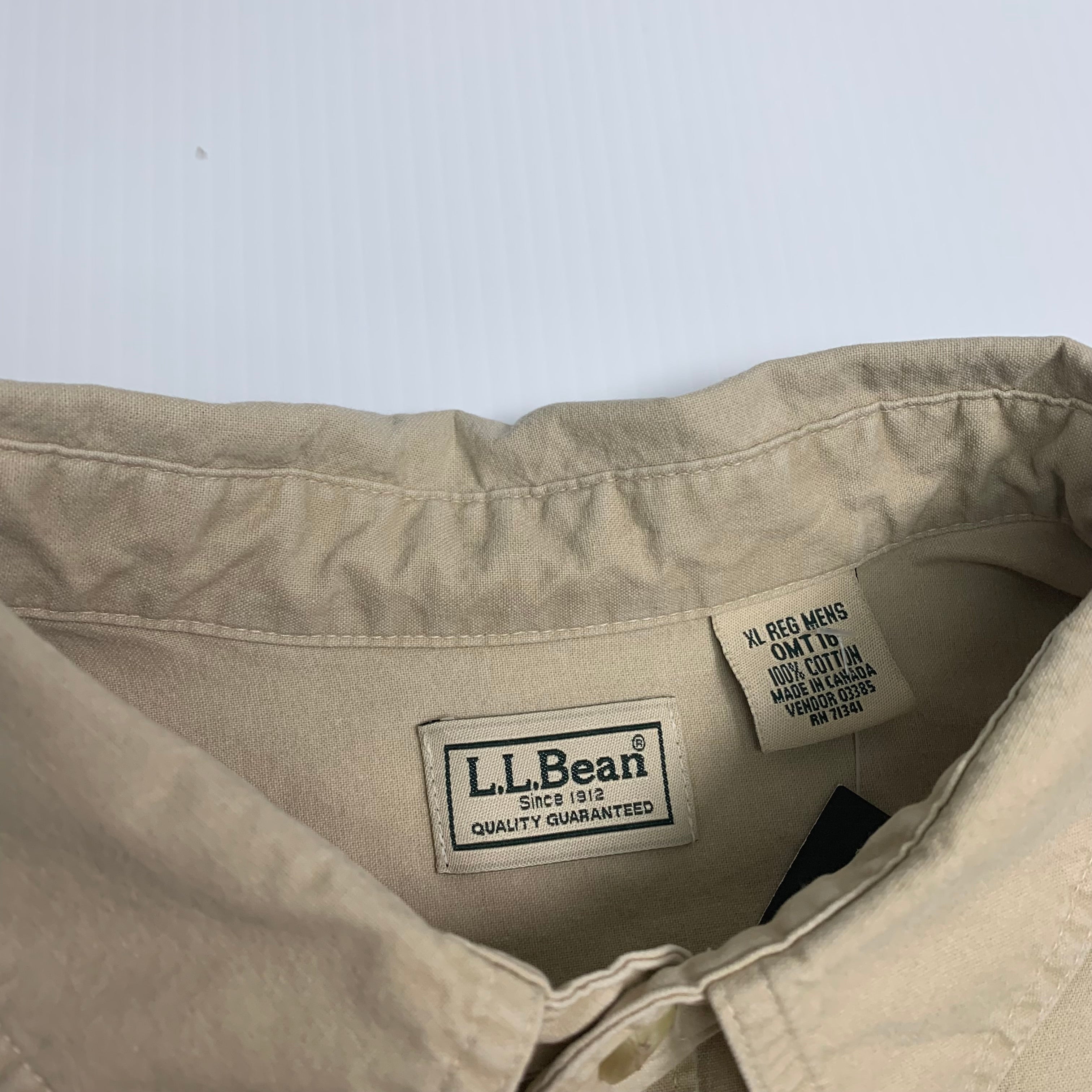 90s L.L. Bean Beige Button Up XL