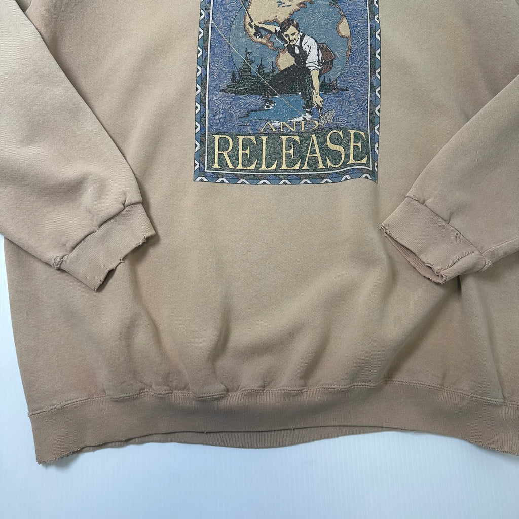 Vintage American Eagle Fishing Catch And Release Crewneck XL