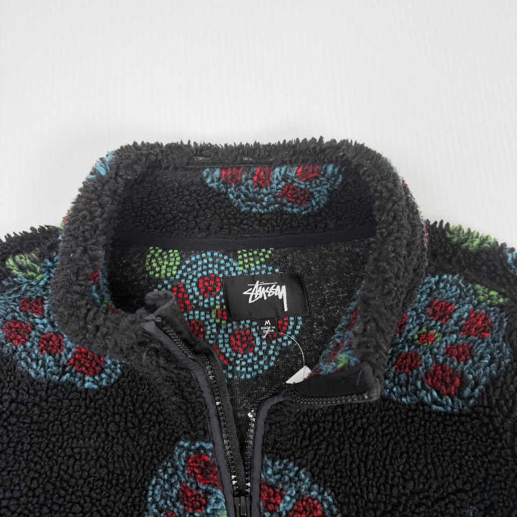 Stussy Flor Sherpa Fleece Full Zip Jacket M
