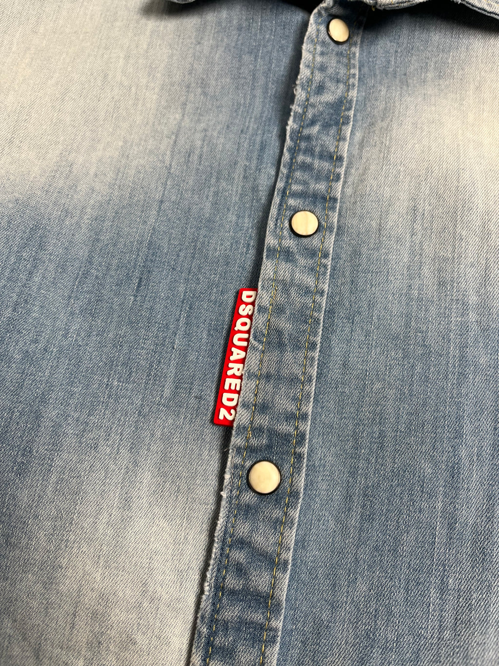 DSquared2 Distressed Denim Button Up Shirt XXL