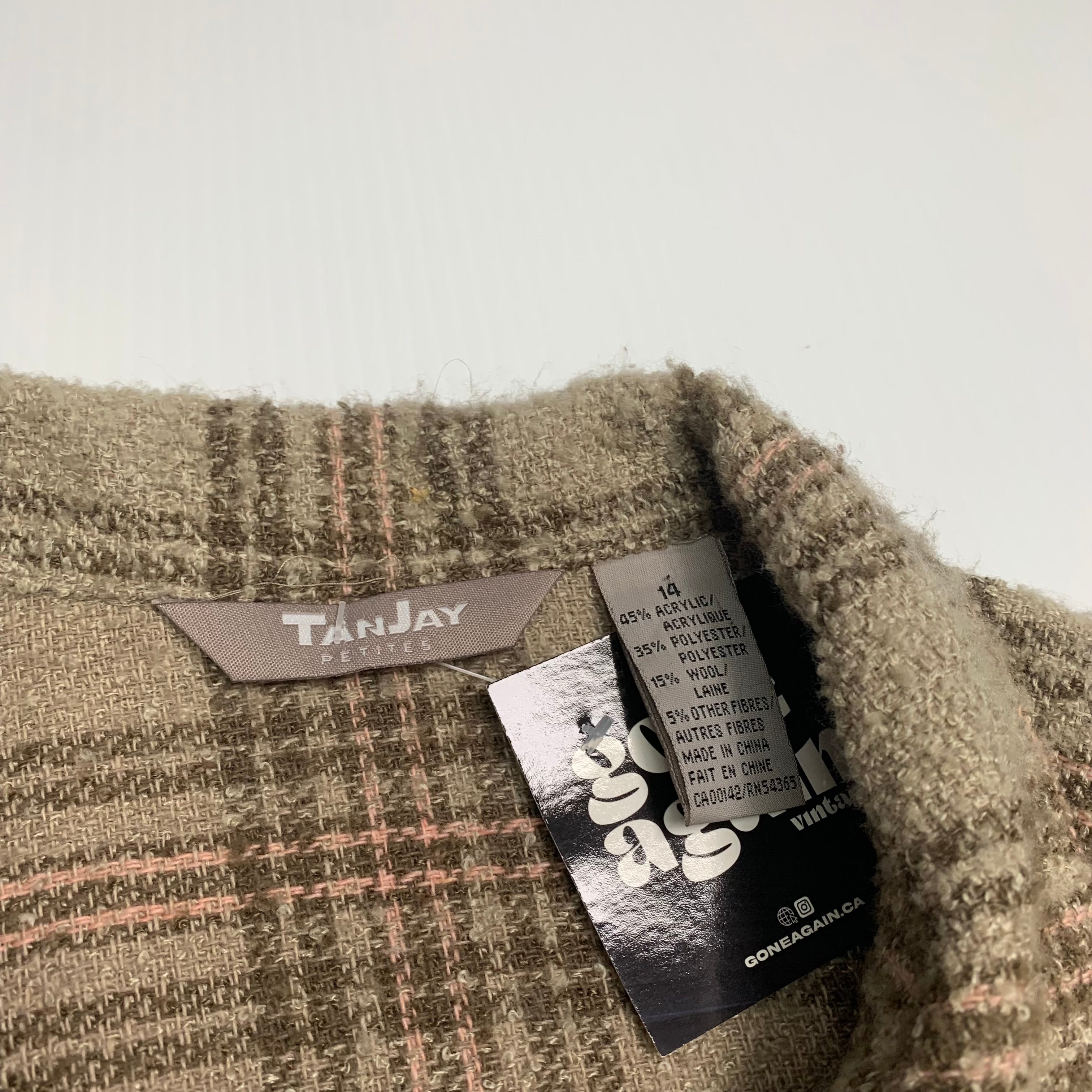 Vintage Tanjays Plaid Button Up M