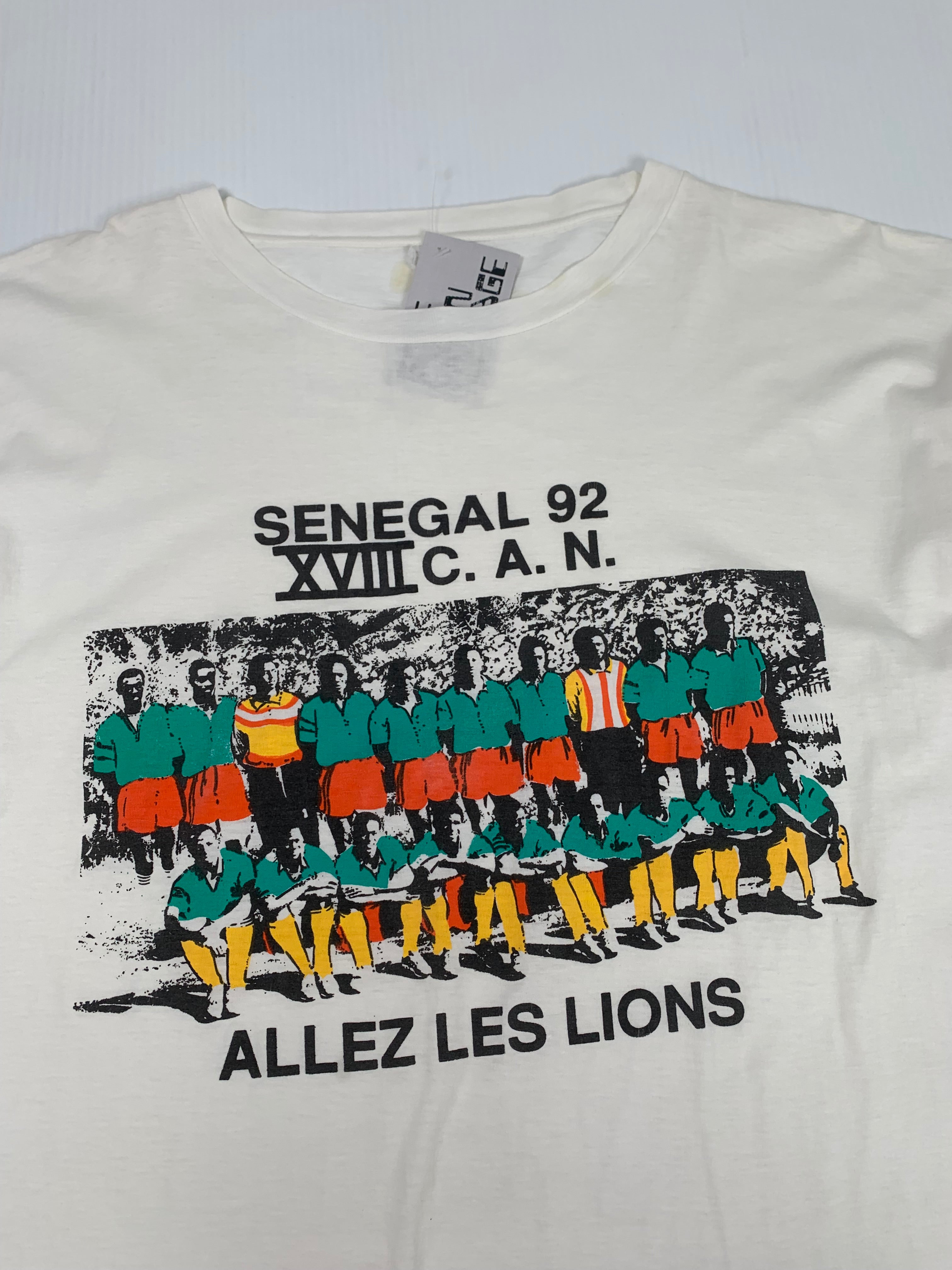 1992 Senegal Allez Les Lions Team Photo Tee XL