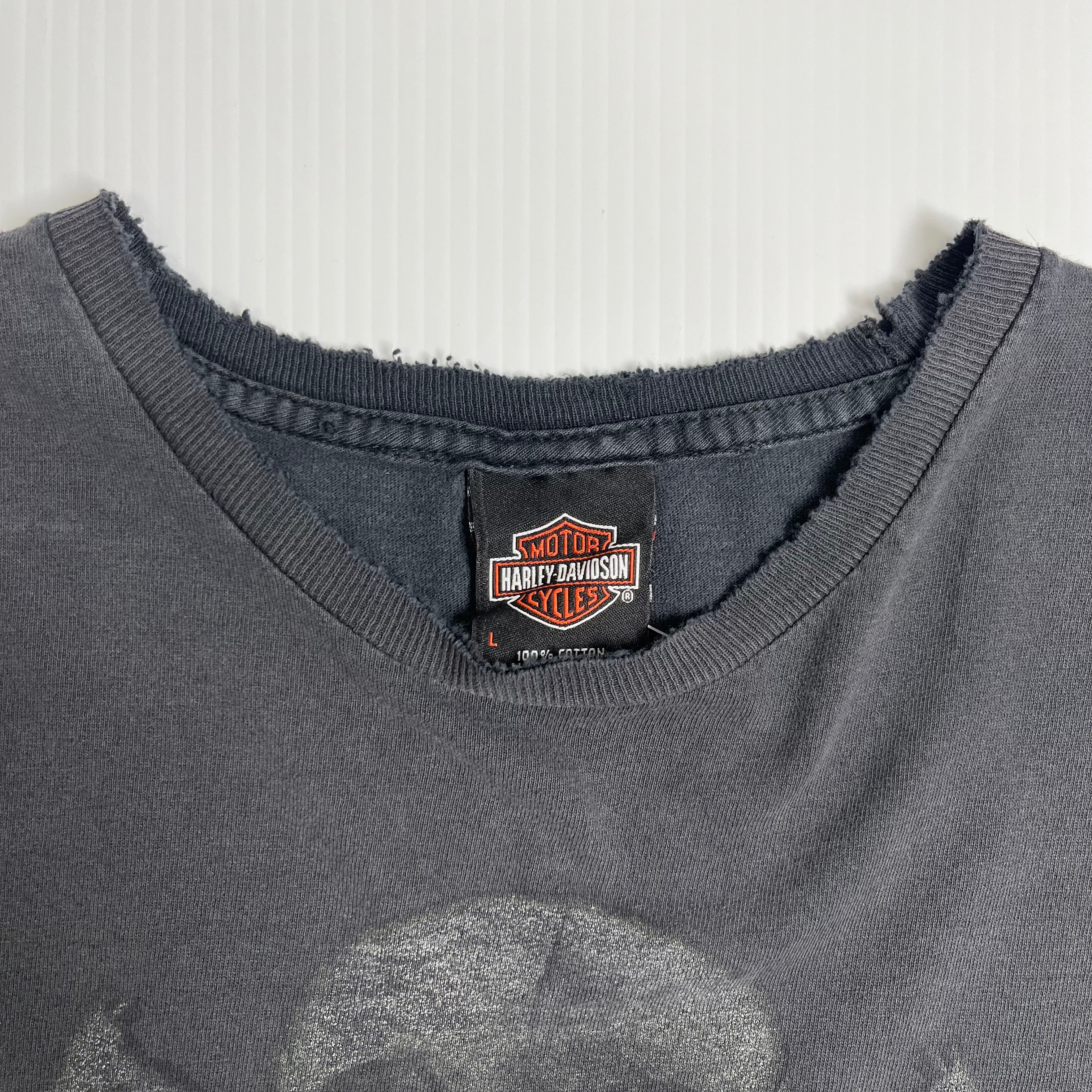 Harley Davidson Woodlands Texas Faded Graphic Tee L