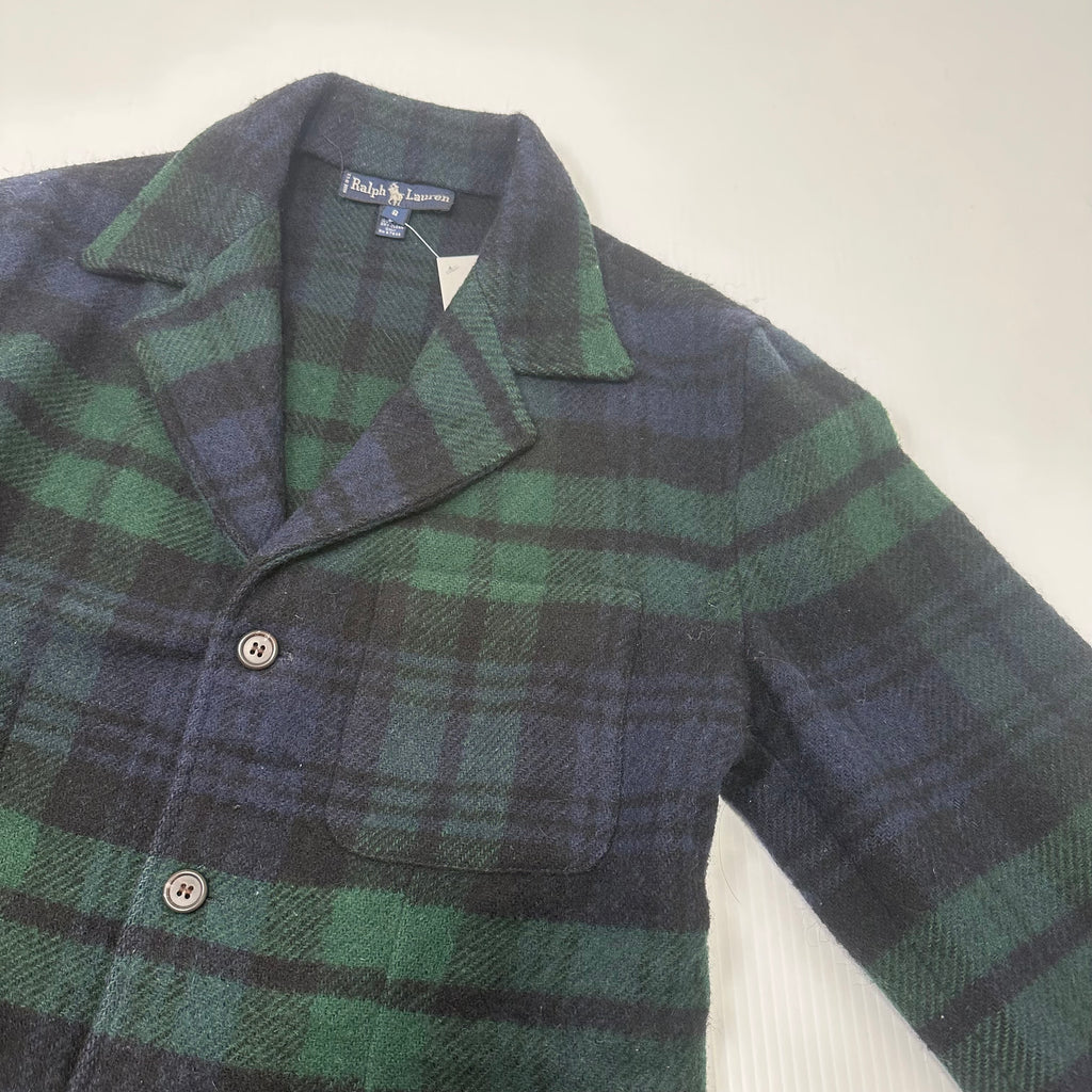 Vintage Ralph Lauren Wool Plaid Blazer Jacket Women's 8