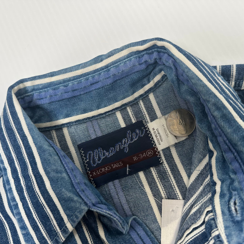 Vintage Wrangler Multi Stripe Button Up Shirt M