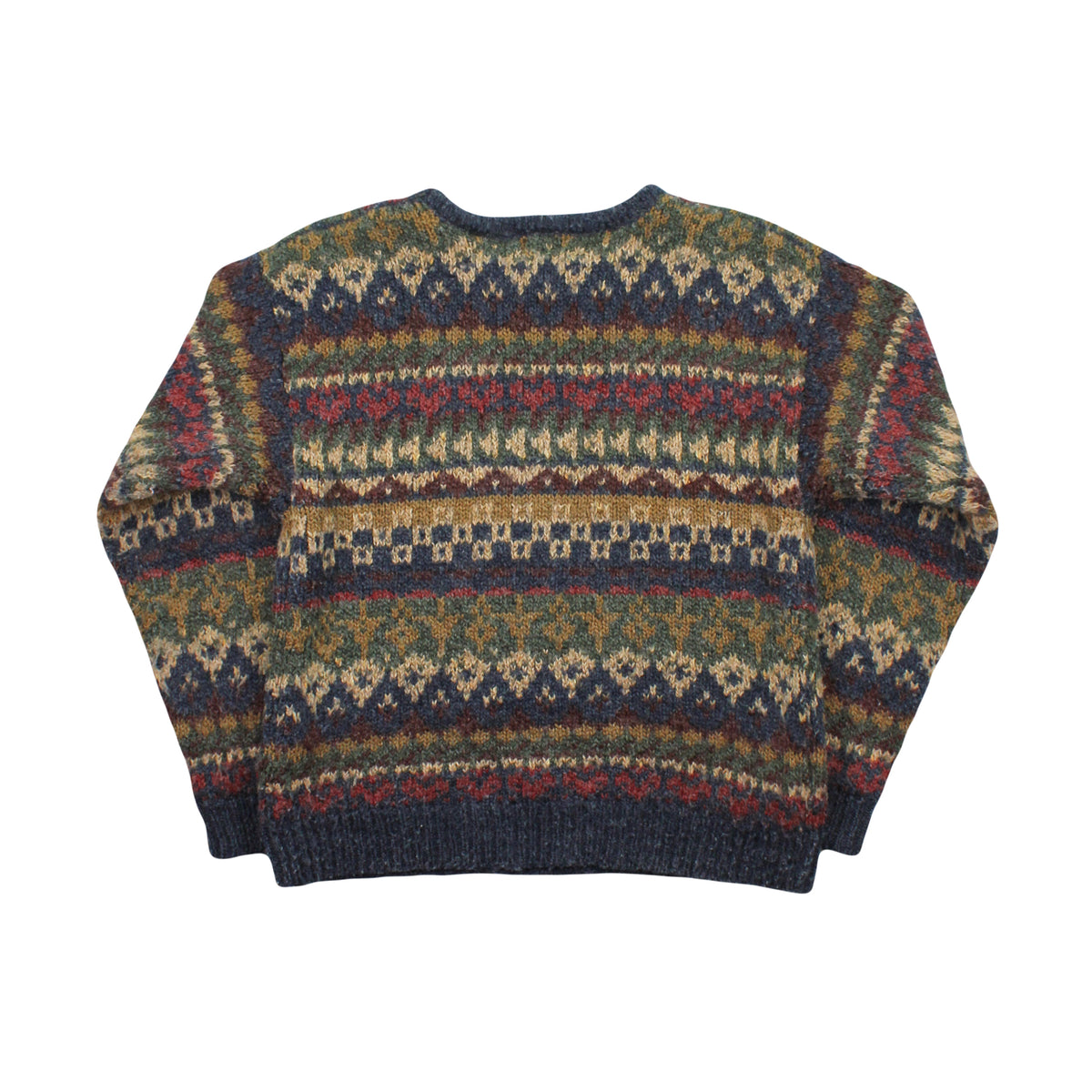 Vintage Urban Life Pattern Knit Sweater S