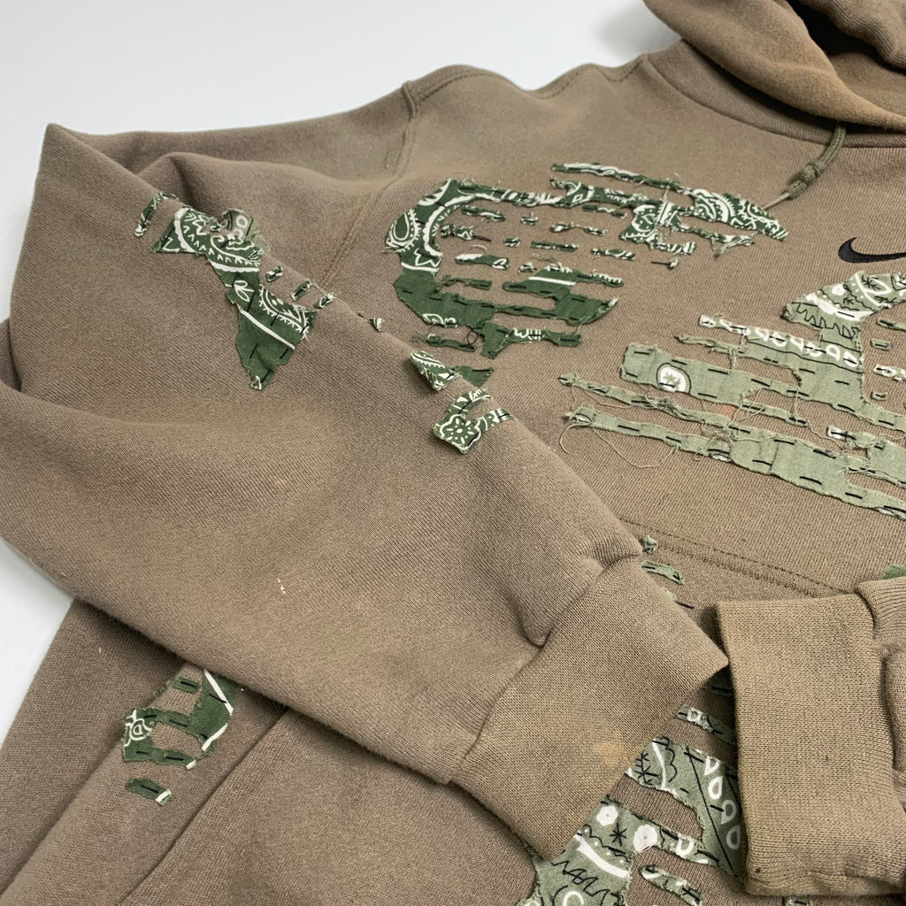 90s Nike Reworked Custom Mid Check Hoodie S