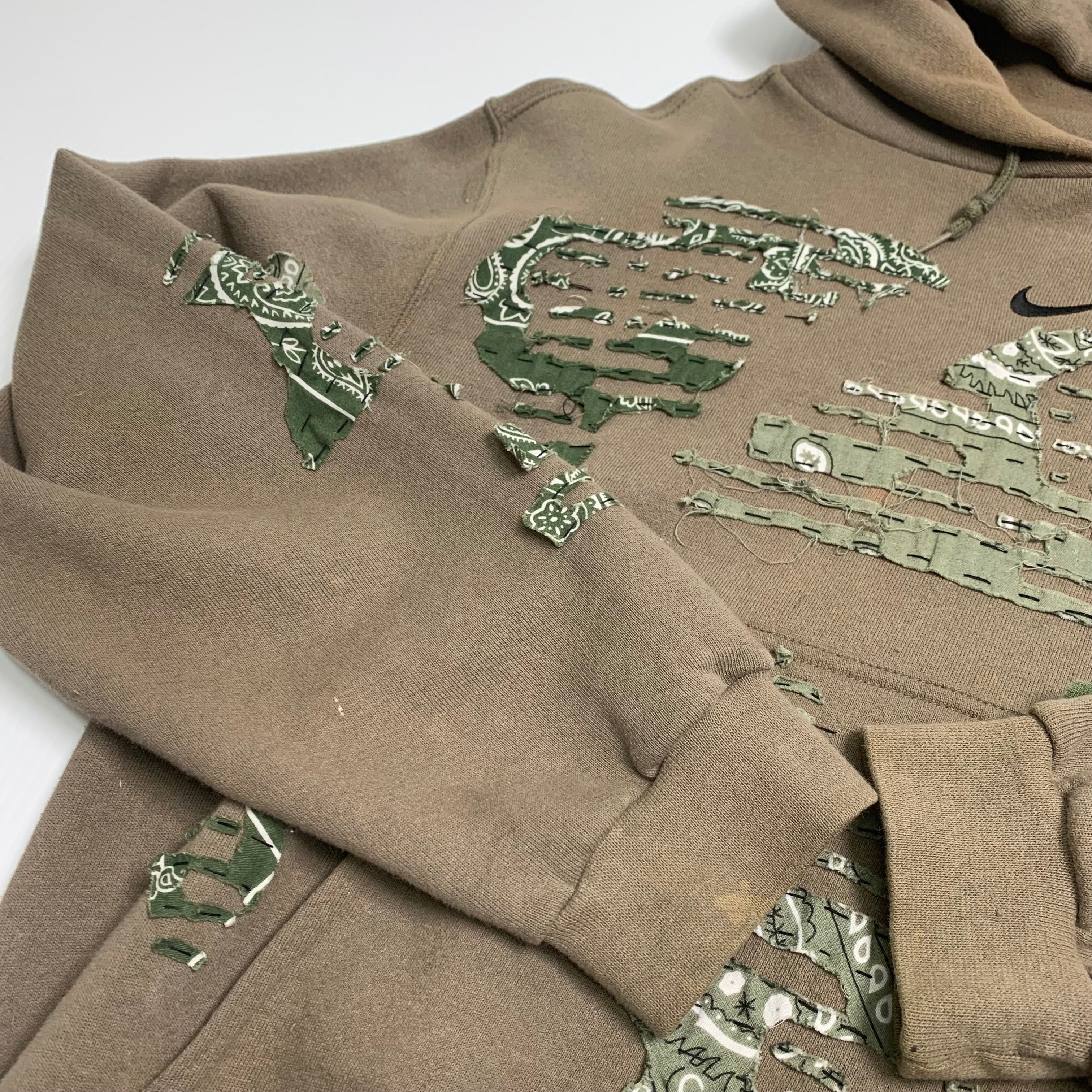 90s Nike Reworked Custom Mid Check Hoodie S