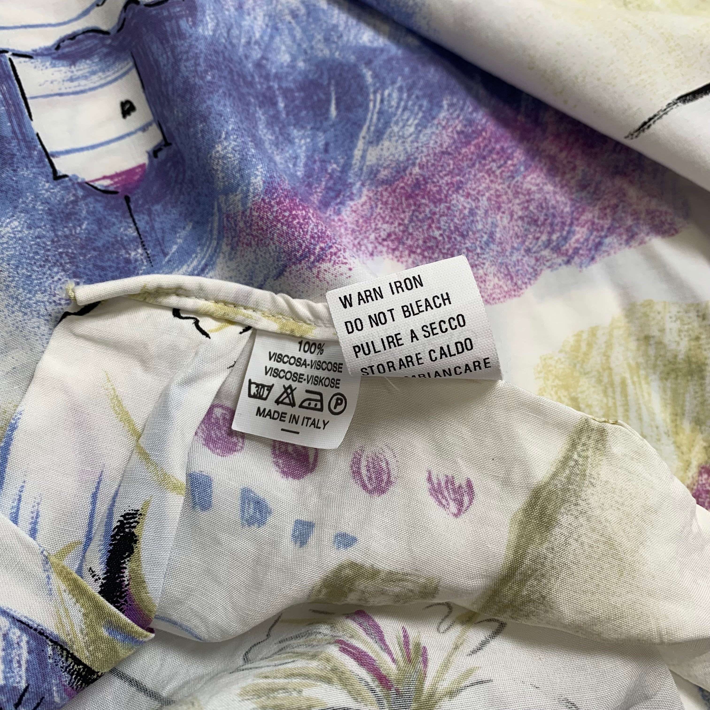 Vintage Di Bazzato Abstract Pattern Short Sleeve Button Up M