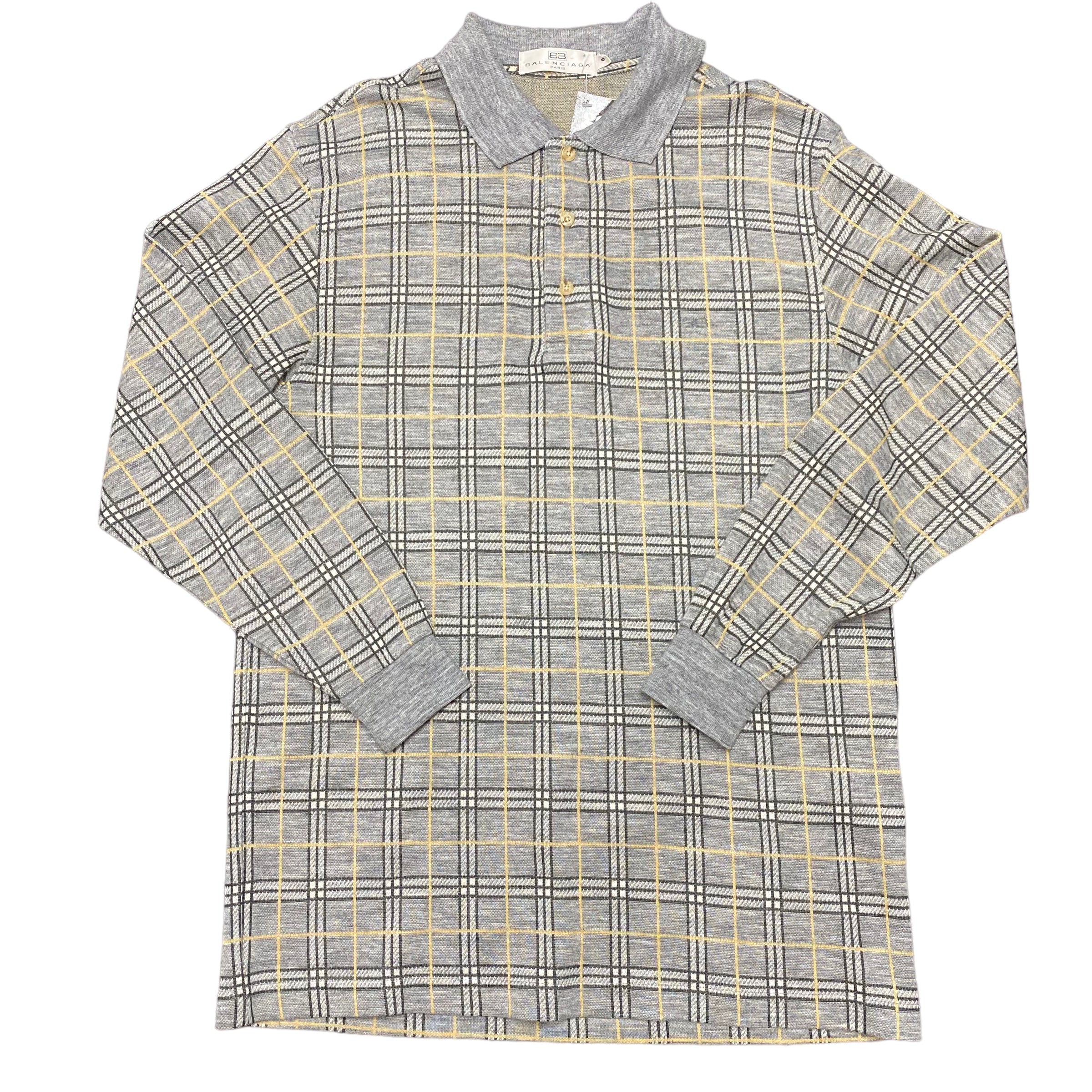 Balenciaga Plaid Collared Sweater XL