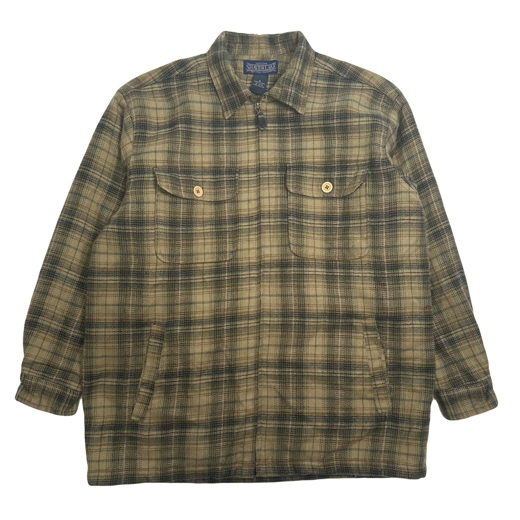 Vintage Shaver Lake Full-Zip Plaid Light Flannel Jacket M