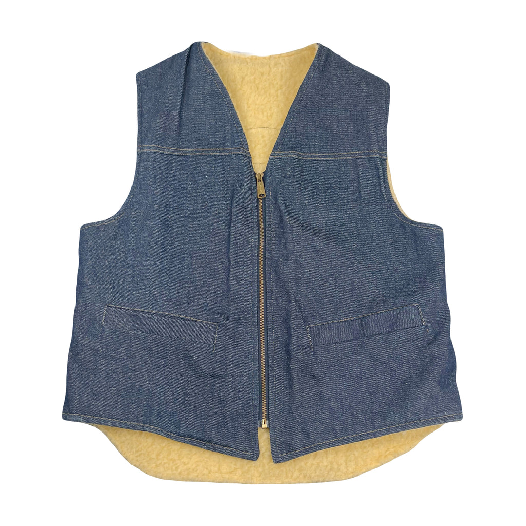 Vintage Carhartt Sherpa Lined Denim Vest L