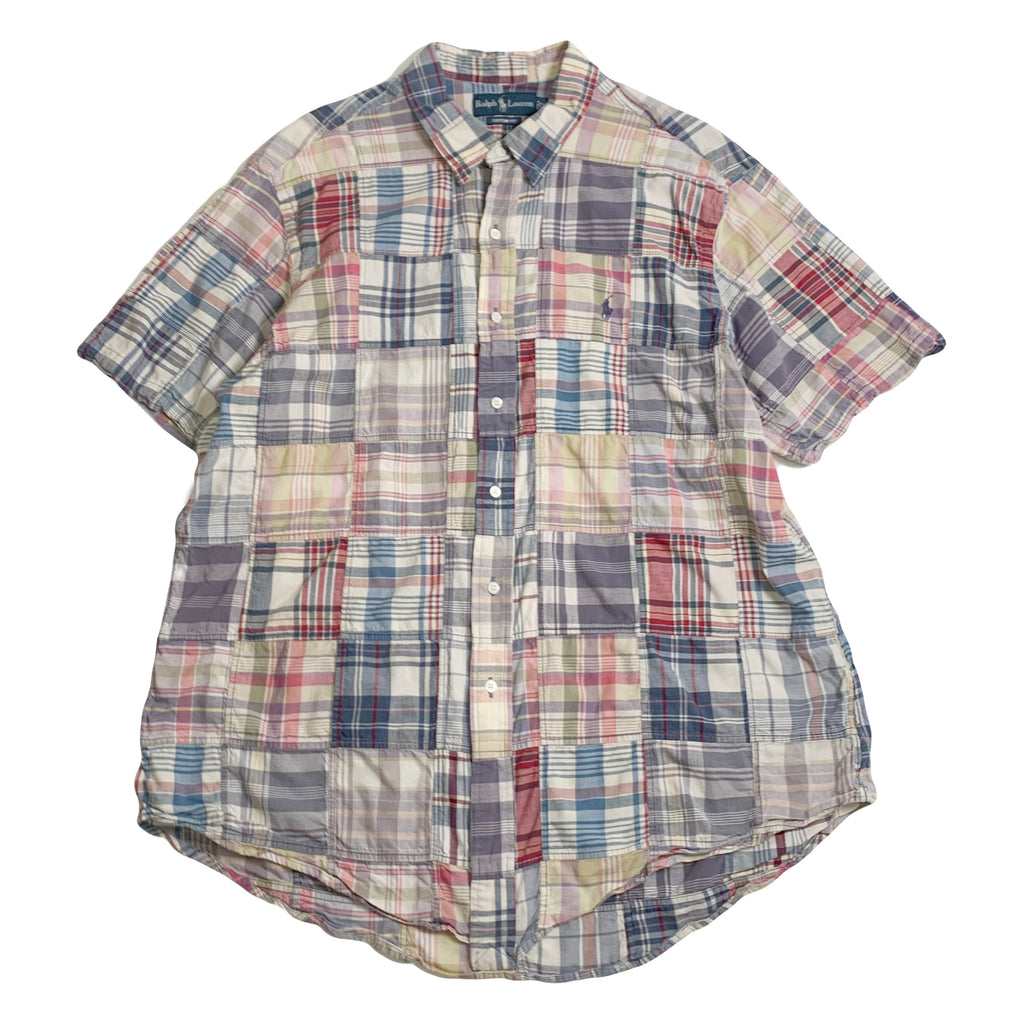 Vintage Polo Ralph Lauren Patchwork Short Sleeve Button Up XXL