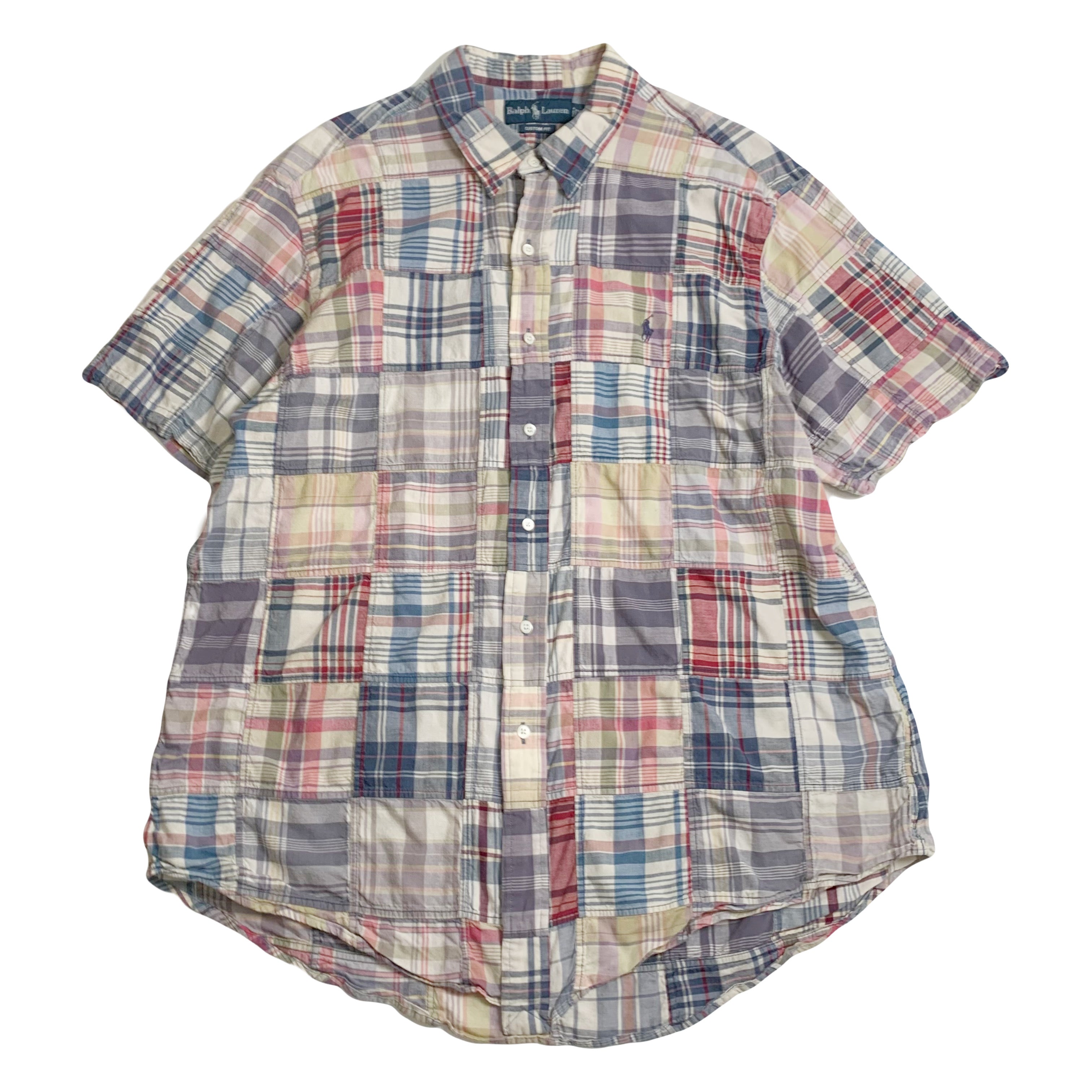 Vintage Polo Ralph Lauren Patchwork Short Sleeve Button Up XXL