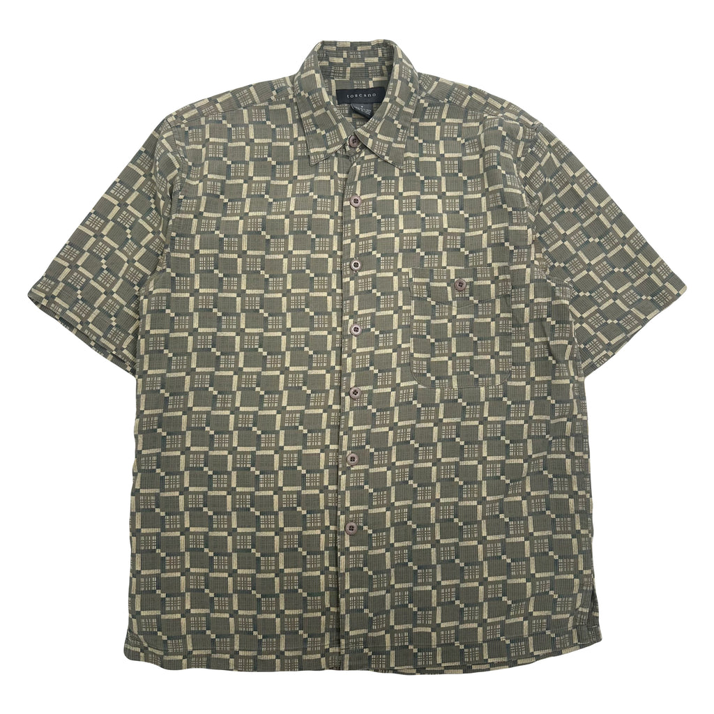 Toscano Silk Short Sleeve Button Up Shirt S