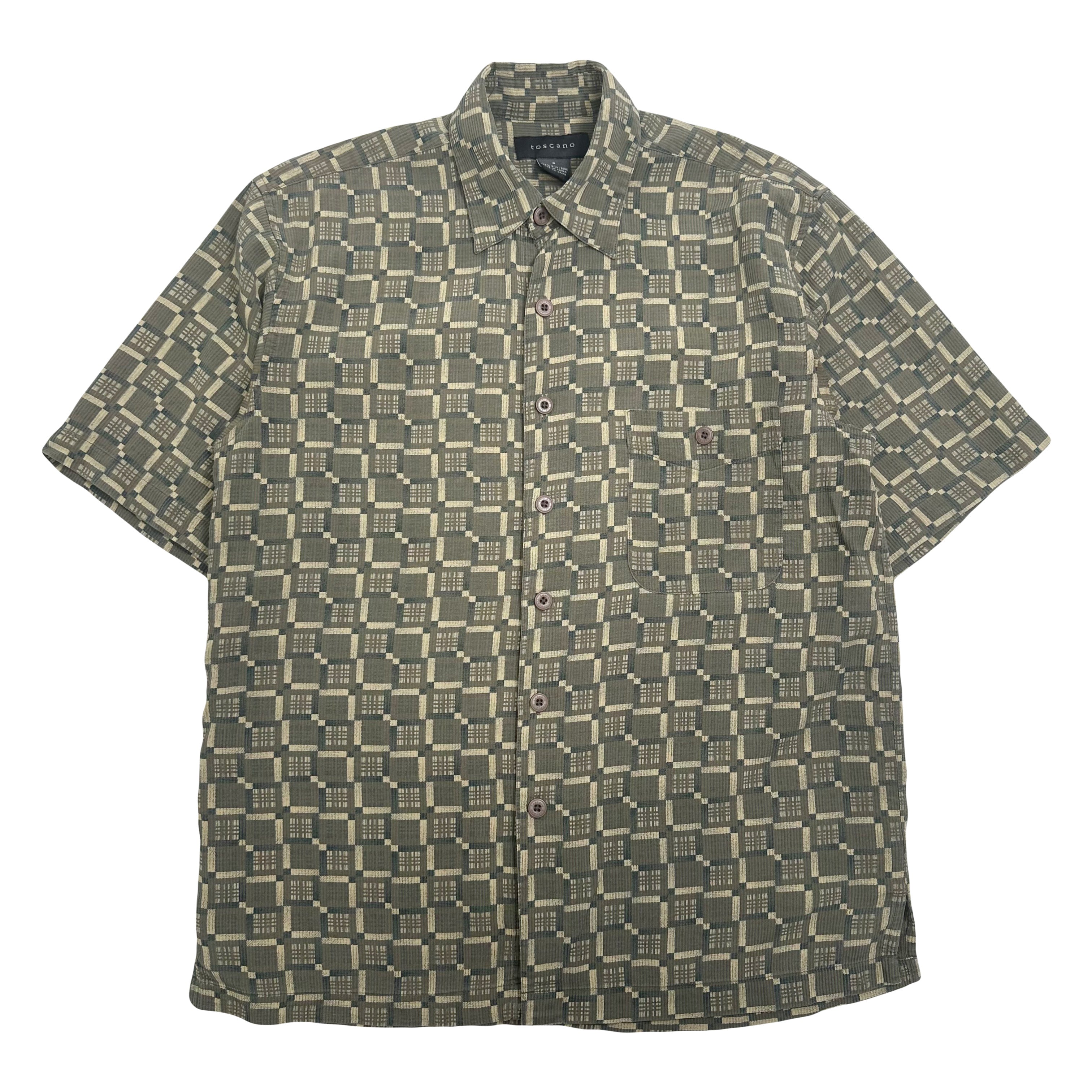 Toscano Silk Short Sleeve Button Up Shirt S